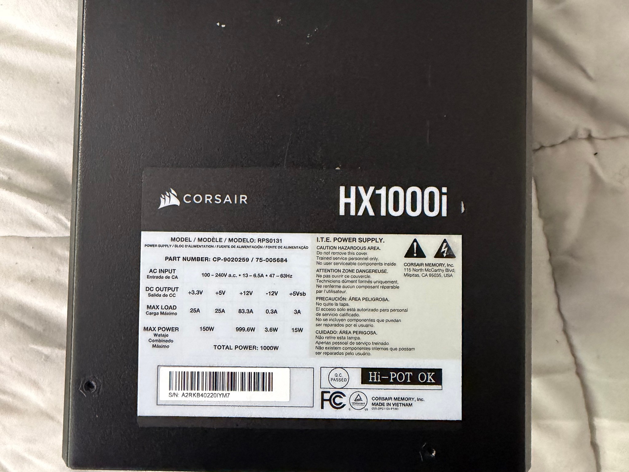Corsair hx1000i 2024 model