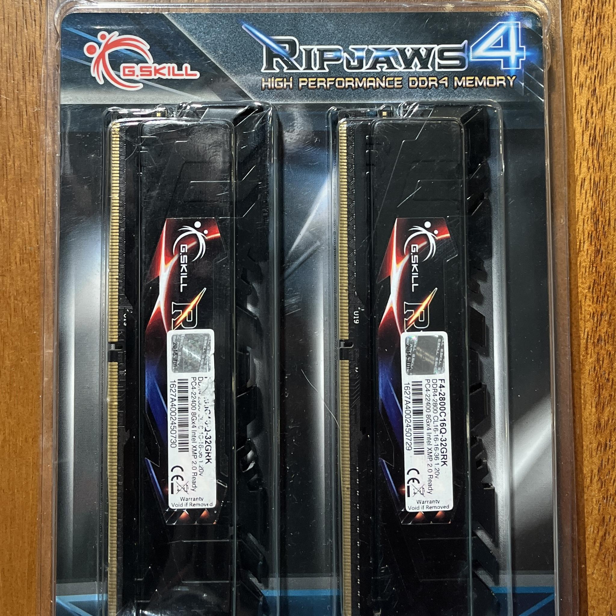 Ripjaws 32GB Kit (4X8GB) PC4-22400 DDR4-2800MHz Desktop RAM F4-2800C16Q-32GRK
