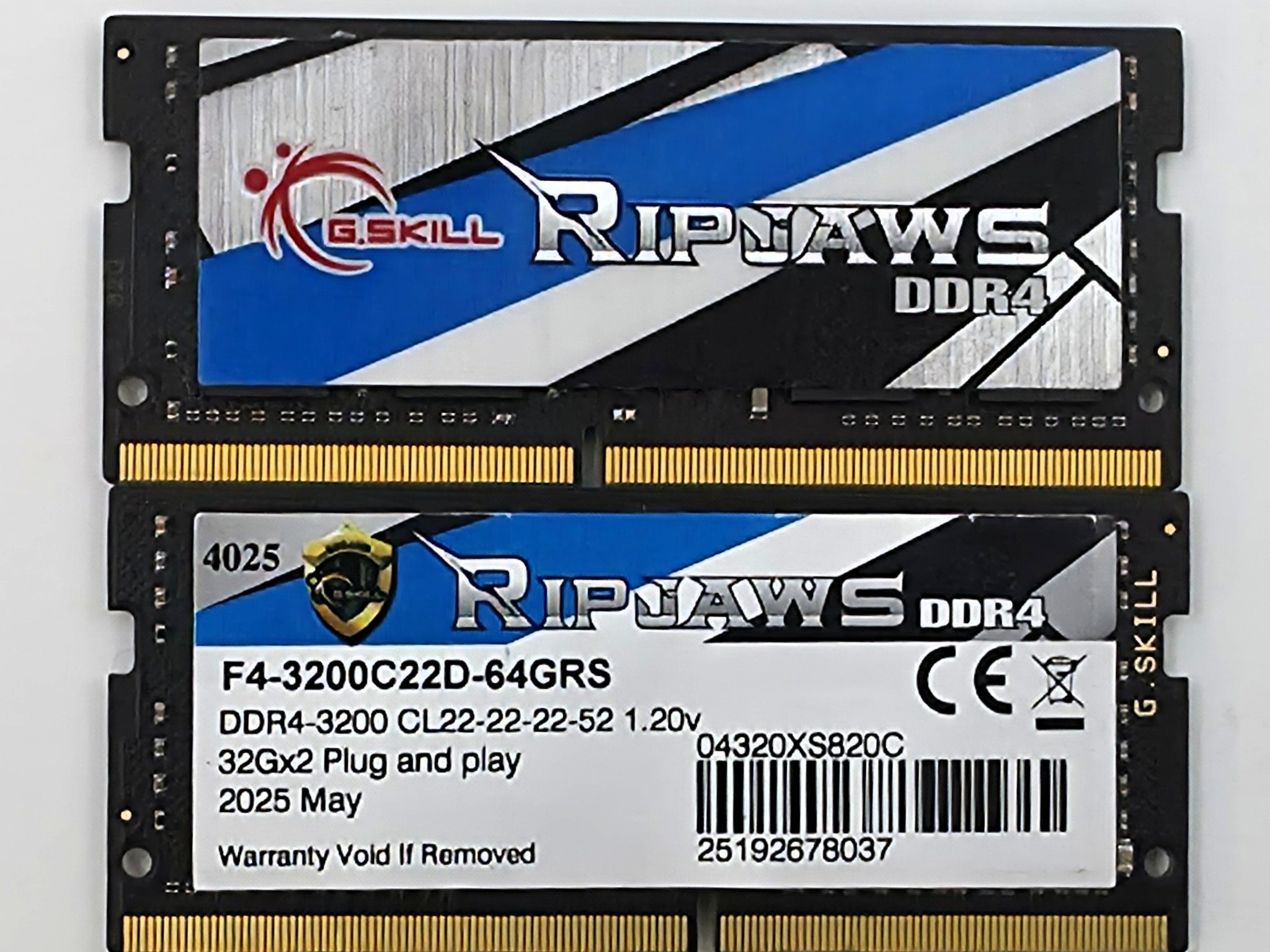 G.SKILL Ripjaws 64GB (2x32GB) SODIMM Series DDR4 RAM KIT