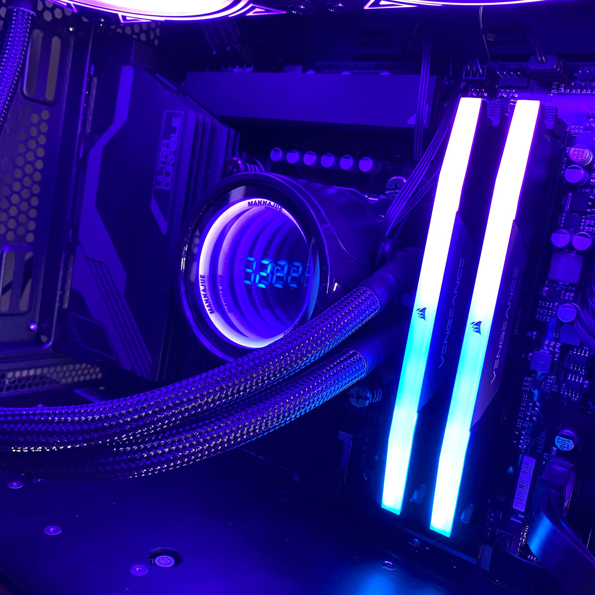 Hematite V 13600K 6800 XT 2TB NVME 32GB DDR5 Liquid Cooled Gaming,Streaming, Editing PC
