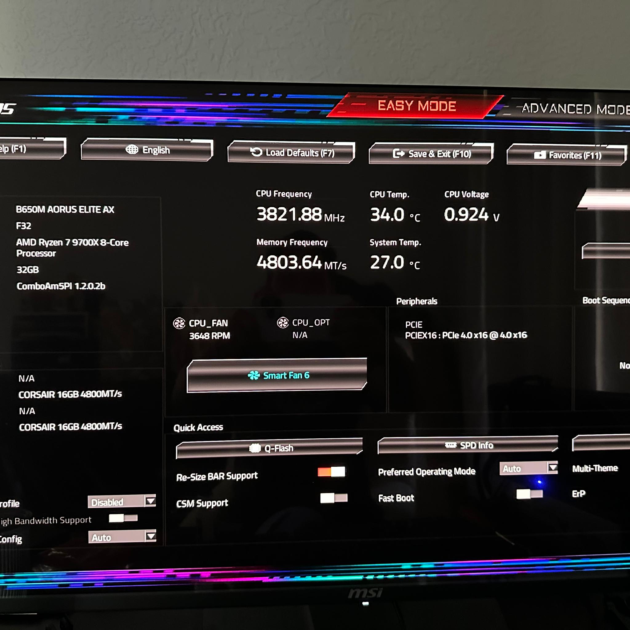 B650M Gigabyte Aorus Elite AX AMD Ryzen 9700x Combo