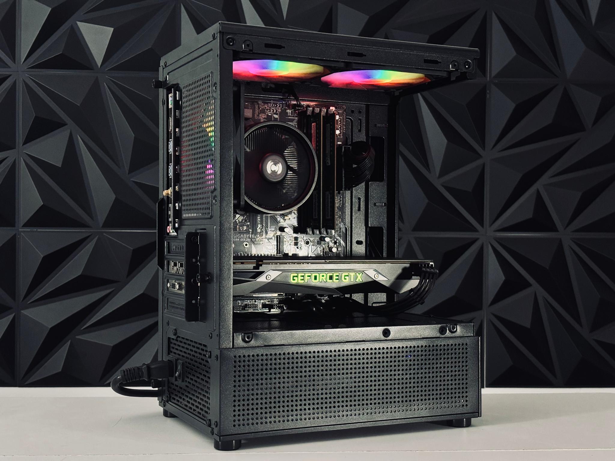 💜☂️🖤 Black Gaming PC - GTX 1070 / Ryzen 7 2700 / 16GB Ram / 1TB HDD / WIFI + BT 💜☂️🖤