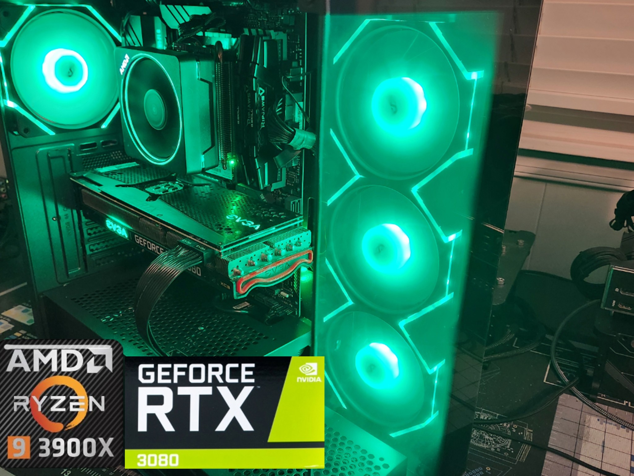 The Green machine II RTX 3080/ Ryzen 9 3900x! 1440P gaming/streaming BEAST!!!