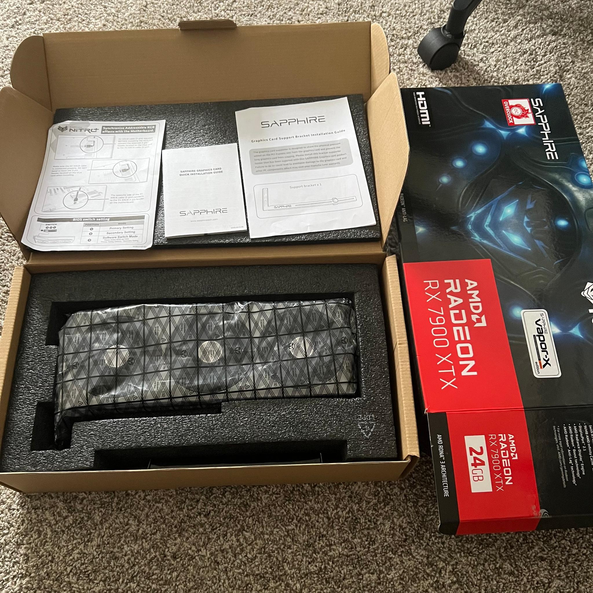 Sapphire NITRO+ AMD Radeon RX 7900 XTX Vapor-X Gaming Graphics Card 24GB GDDR6