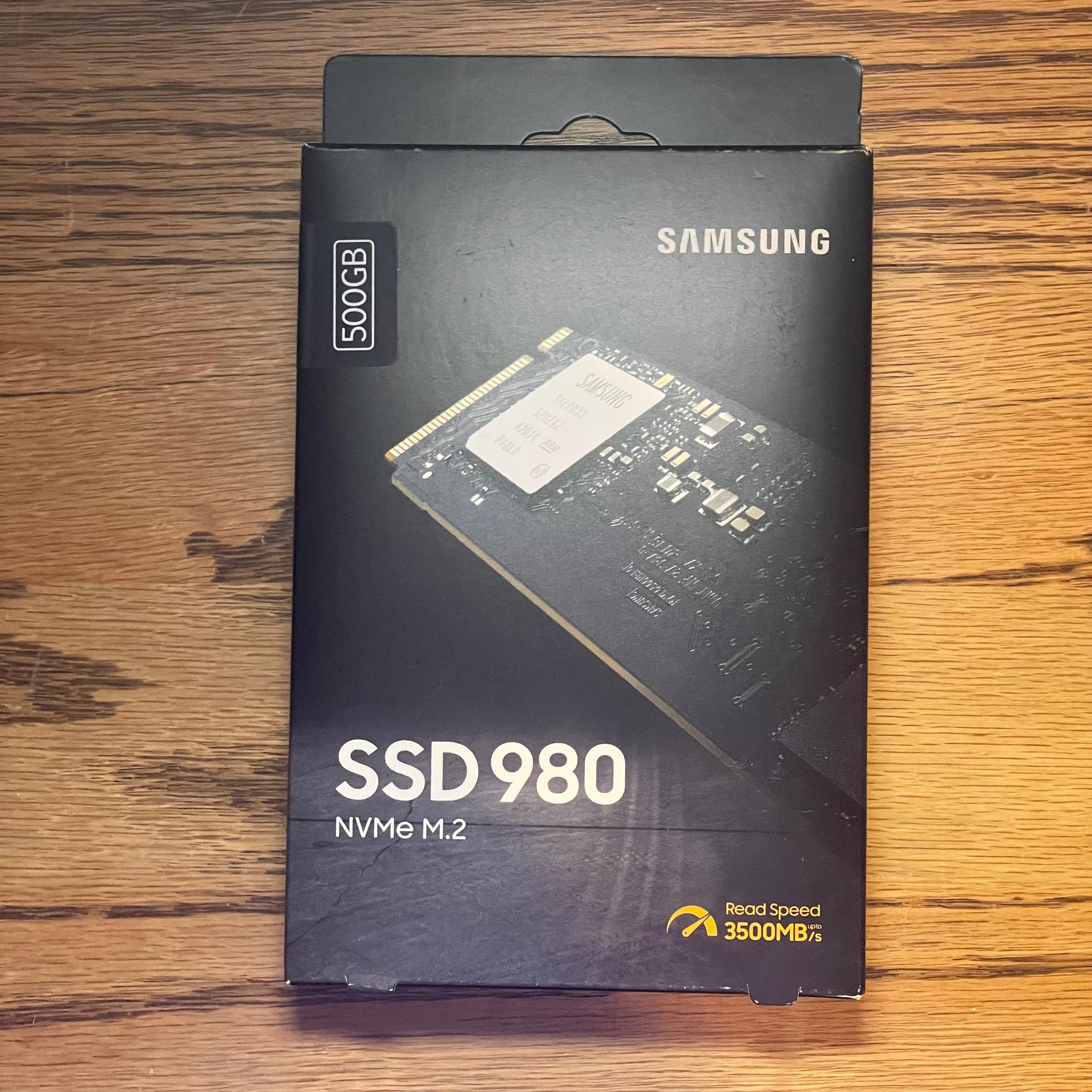 New, Samsung 980 500GB NVMe M.2 SSD