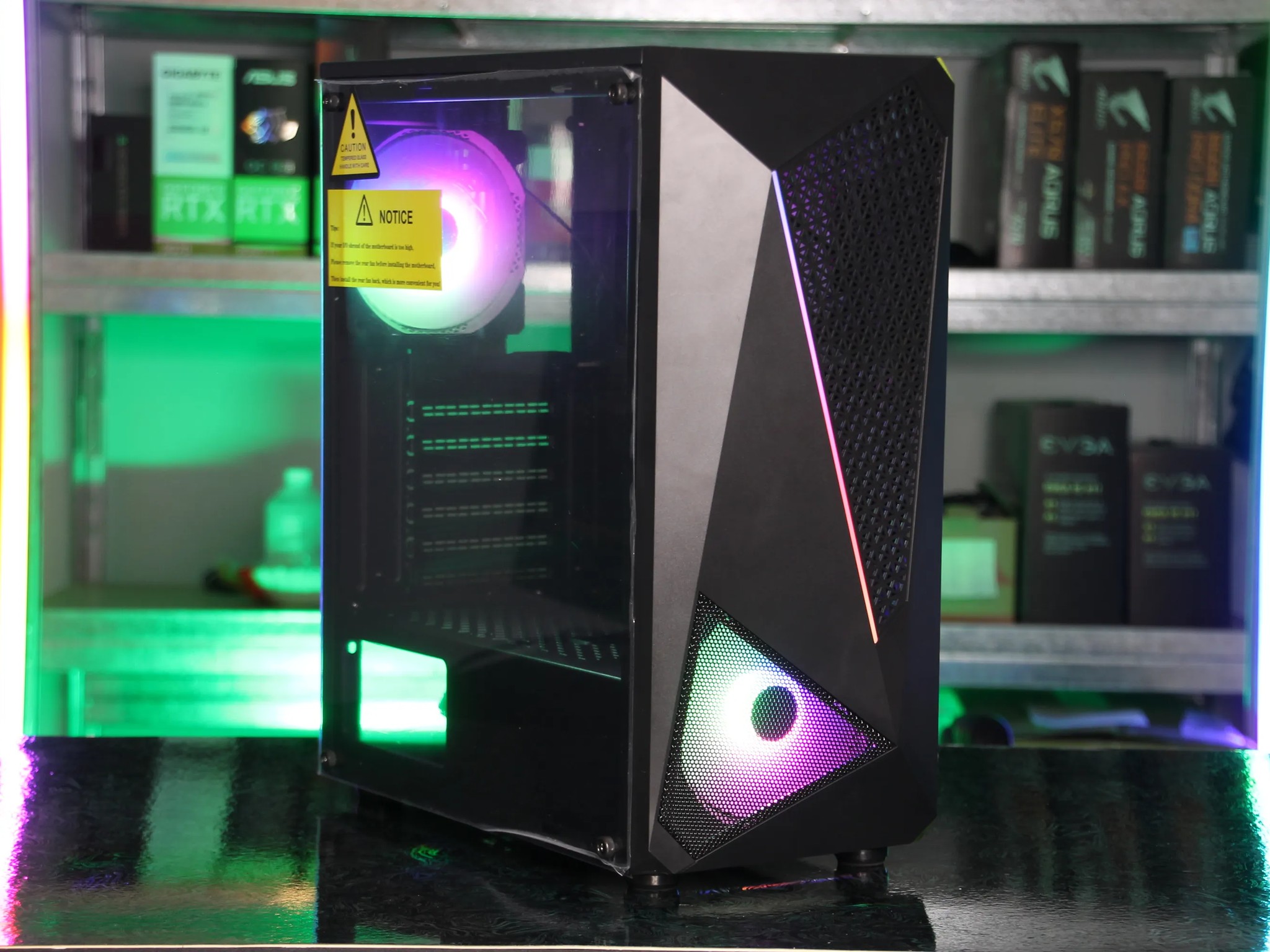 MOROVOL 704 ATX RGB PC Case (Black)