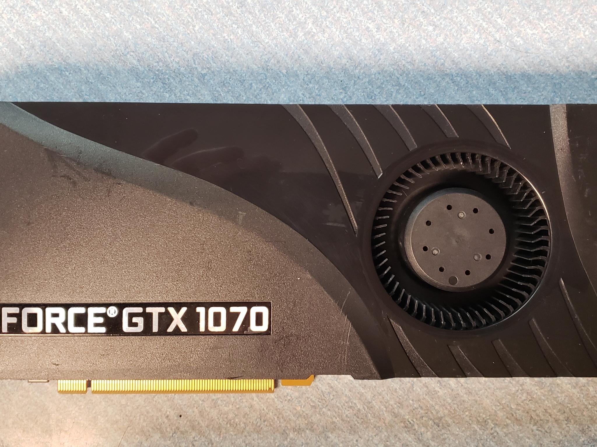 PNY GTX 1070 graphics card.