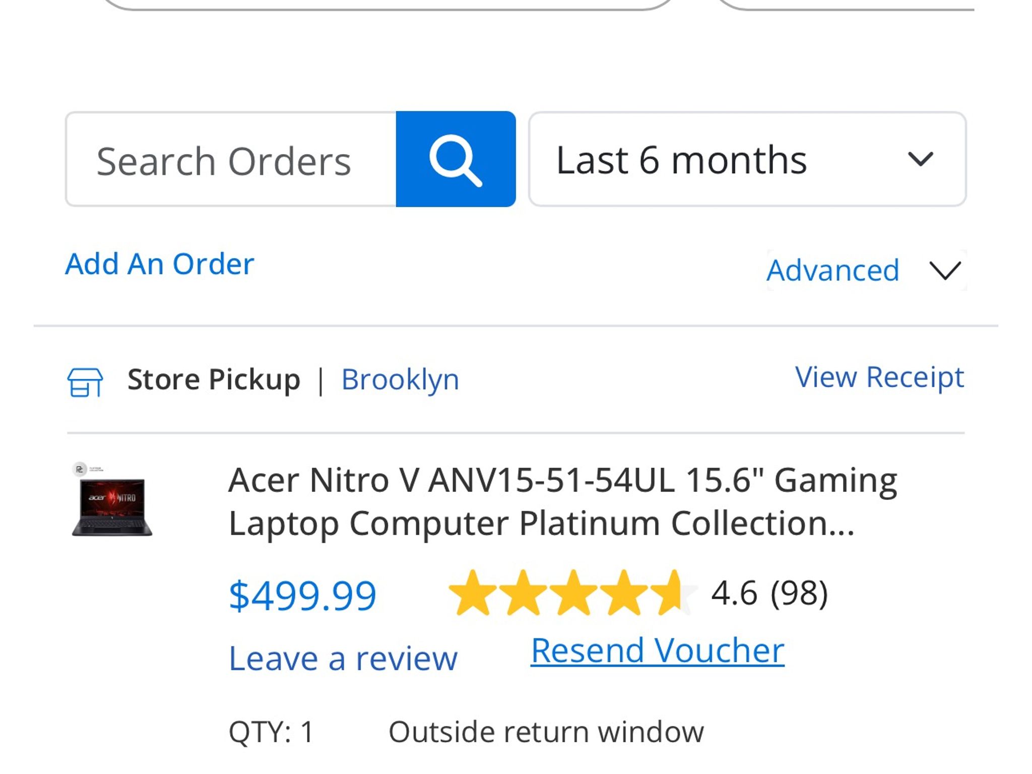 LIKE NEW Acer Nitro V 15.6" i5 13th RTX 3050