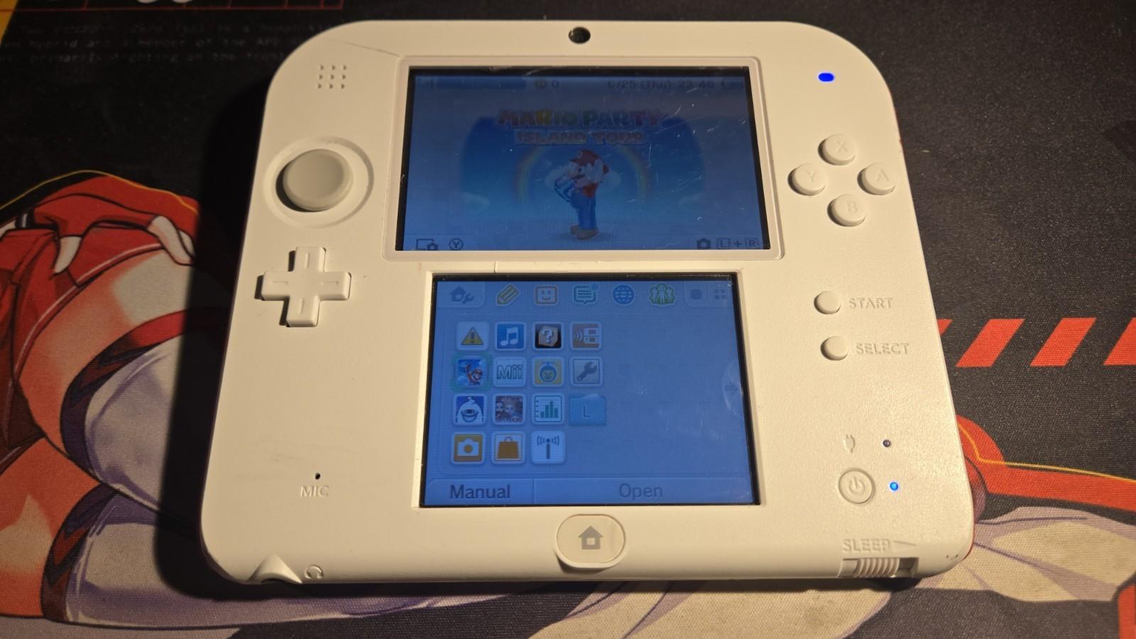 CUSTOM REFURBISHED Nintendo 2DS White/Red Handheld Console with Yo-Kai Watch