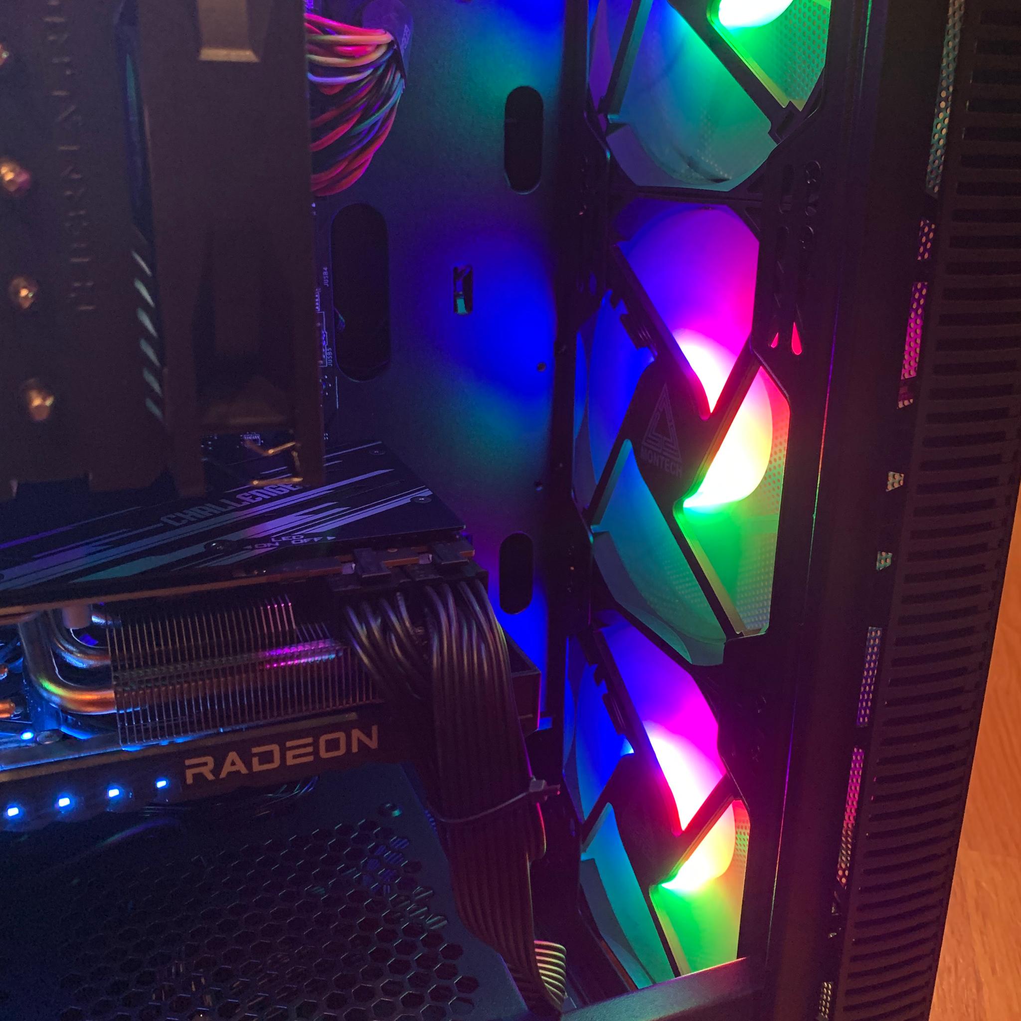 NEW i5 12600KF RX 7800XT MID-RANGE CUSTOM GAMING PC 16GB RAM RGB LIGHTS 1TB SSD WINDOWS 10 WIFI