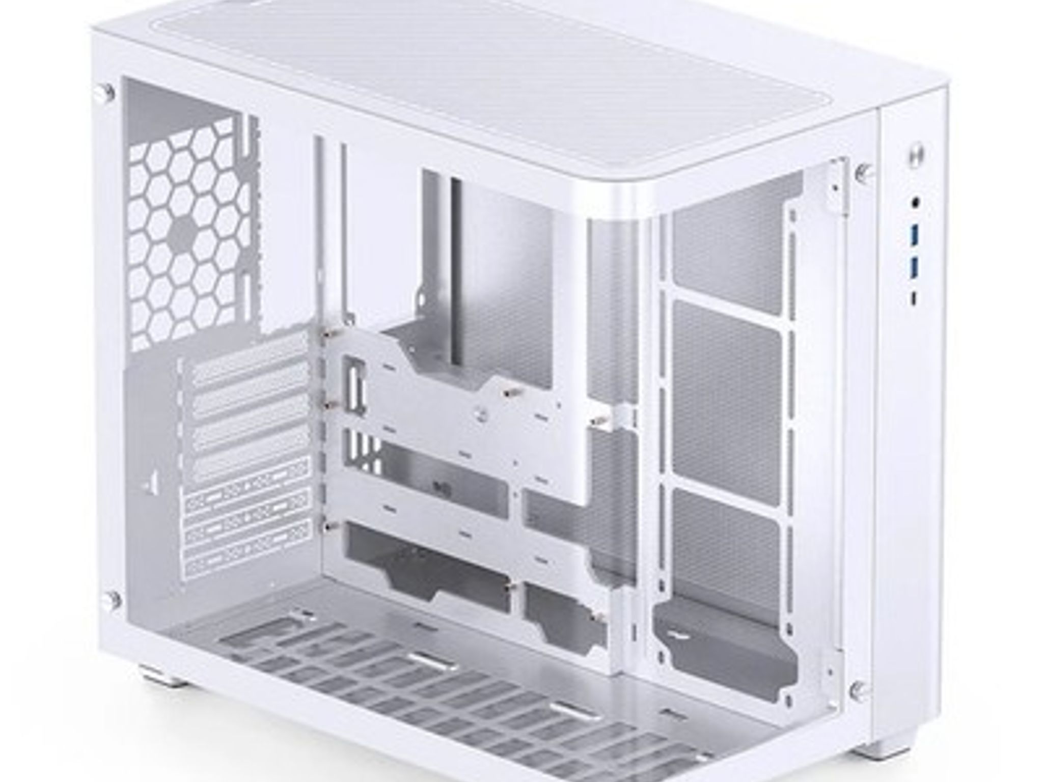 Clearance JONSBO TK-3 White ATX Case OEM Curved Glass Dual Chamber - New