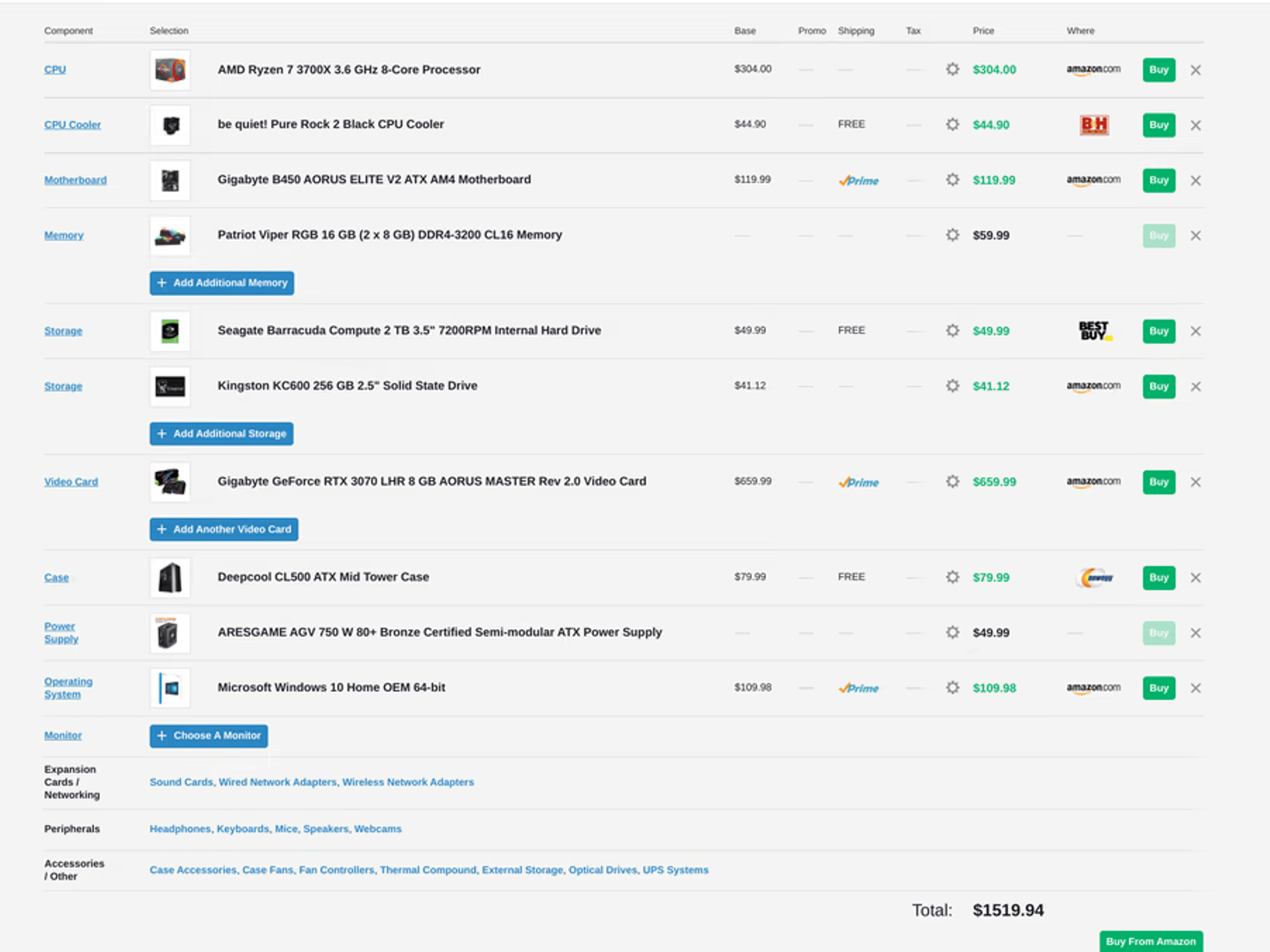Custom Gaming PC | Ryzen 7 3700x | RTX 3070