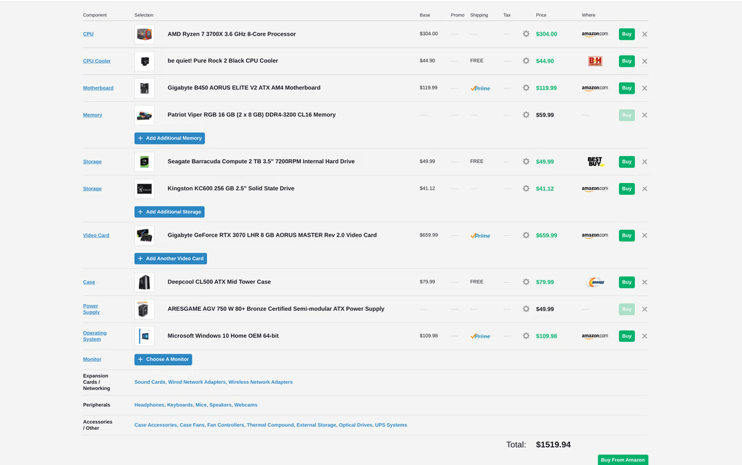 Custom Gaming PC | Ryzen 7 3700x | RTX 3070