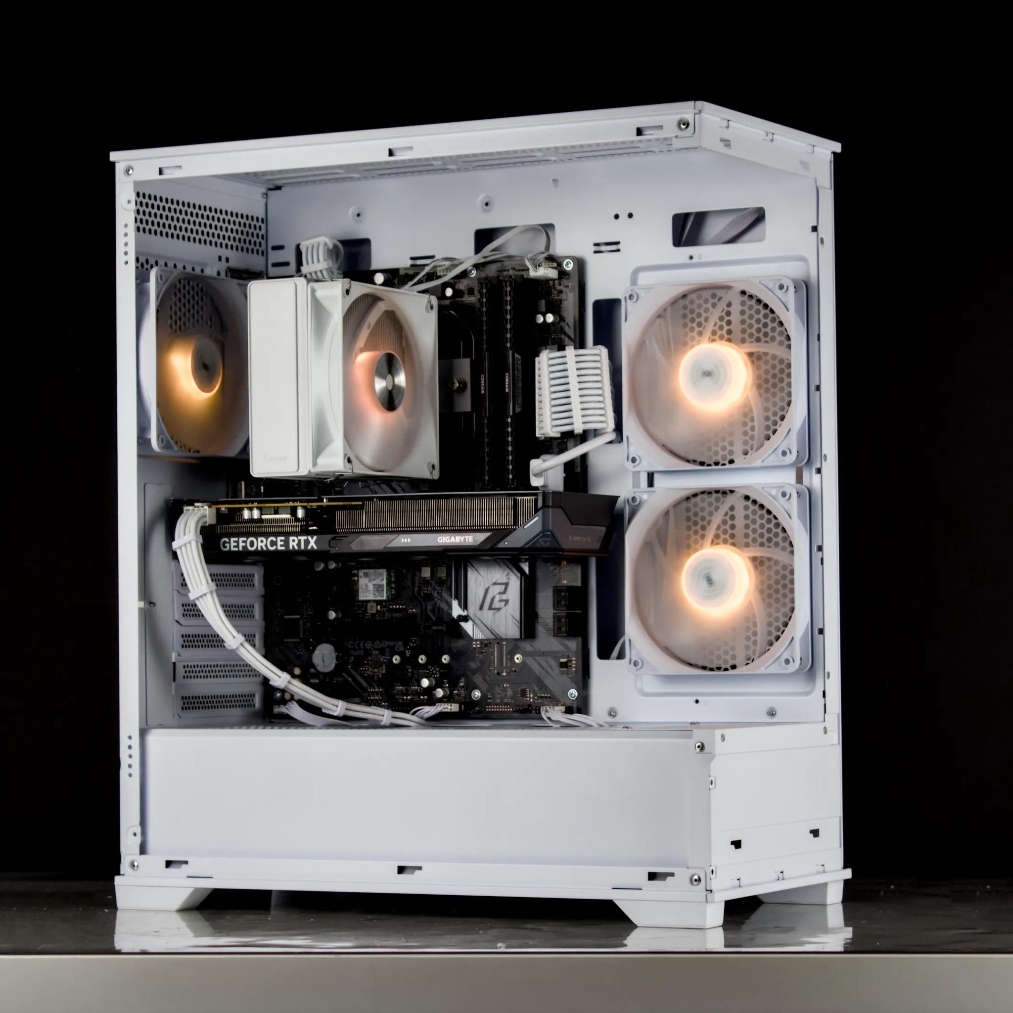 Clean White Gaming PC – RTX 5060, Ryzen 5 5600X, 32GB, 1TB SSD - RGB, WiFi, BlueTooth