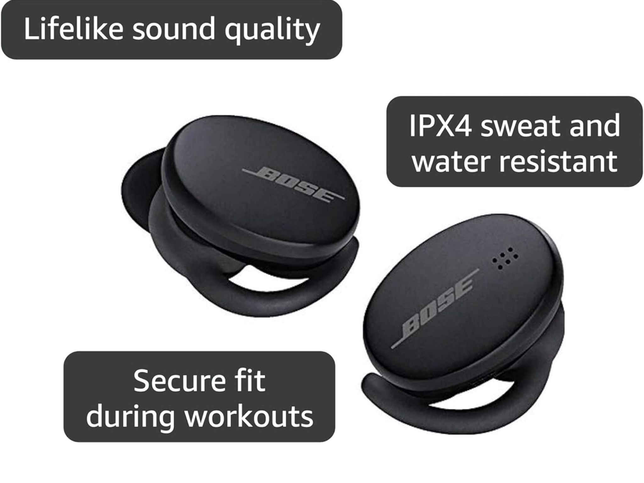 Bose Sport Earbuds – Wireless Bluetooth In-Ear Headphones (Triple Black)