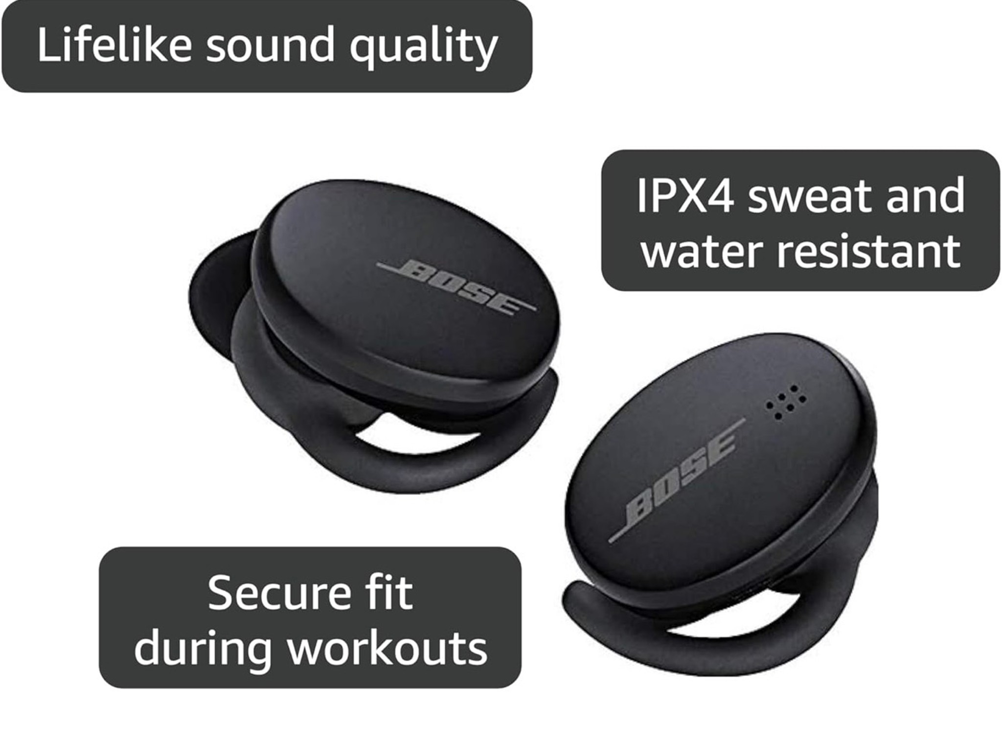 Bose Sport Earbuds – Wireless Bluetooth In-Ear Headphones (Triple Black)