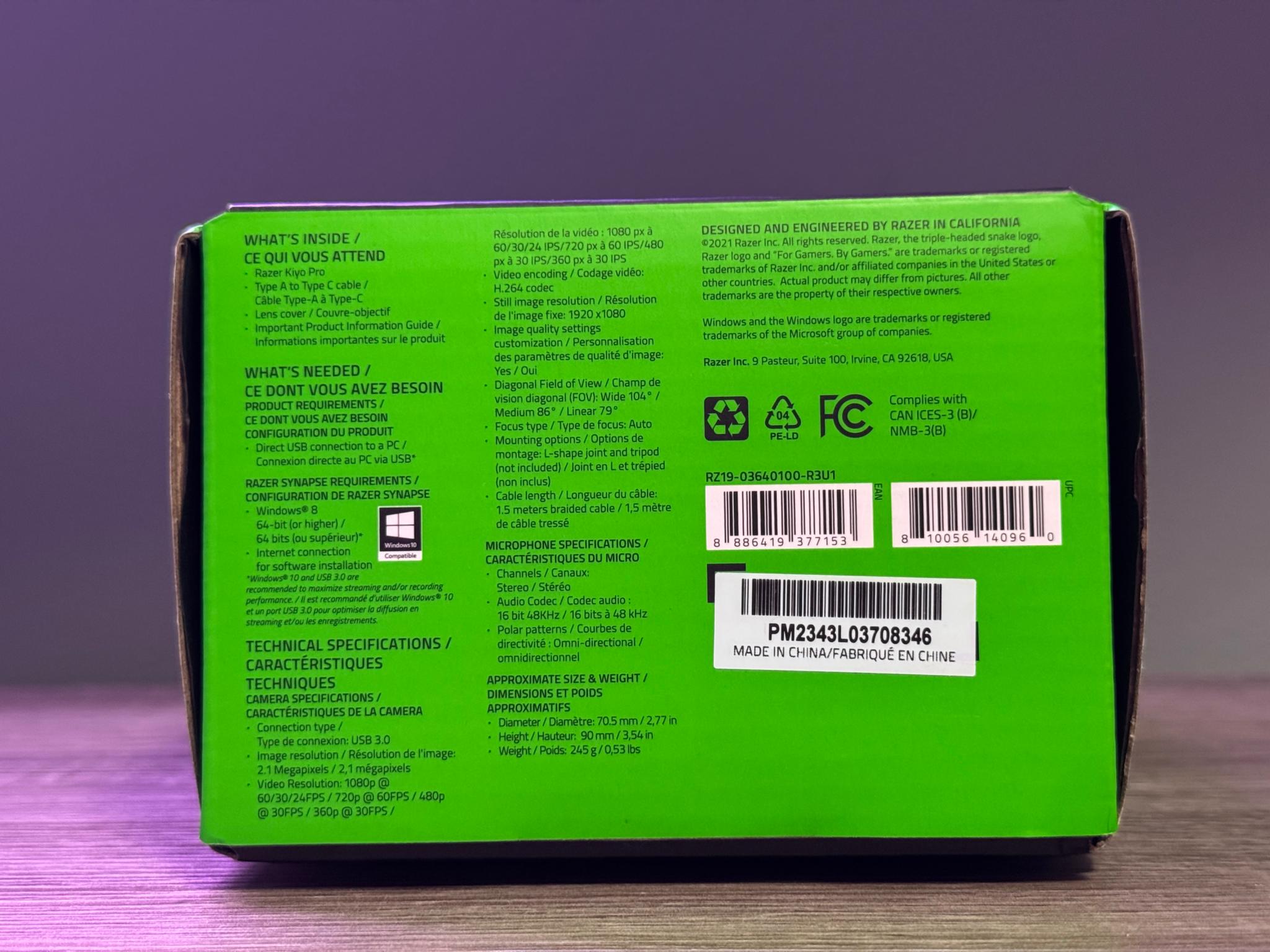 *NEW-OPEN BOX* Razer Kiyo Pro Webcam 1080p 60FPS Camera