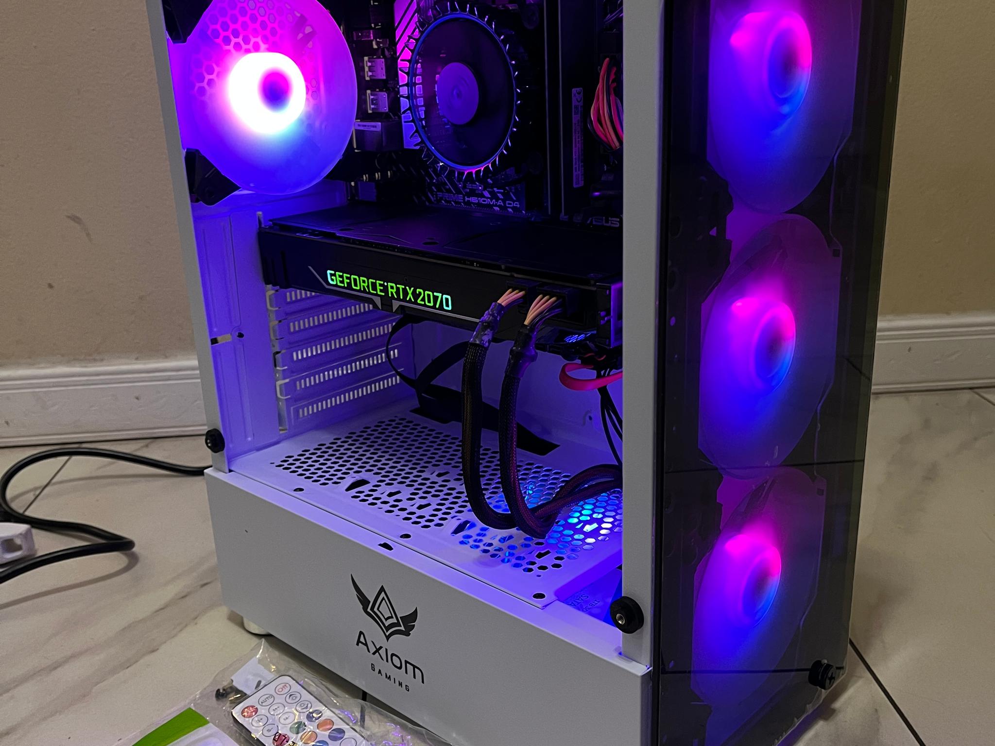 Intel i3-12100, RTX 2070, 16GB RAM, 1TB SSD, High FPS Gaming PC w/ Wi-Fi + Bluetooth & RGB Remote
