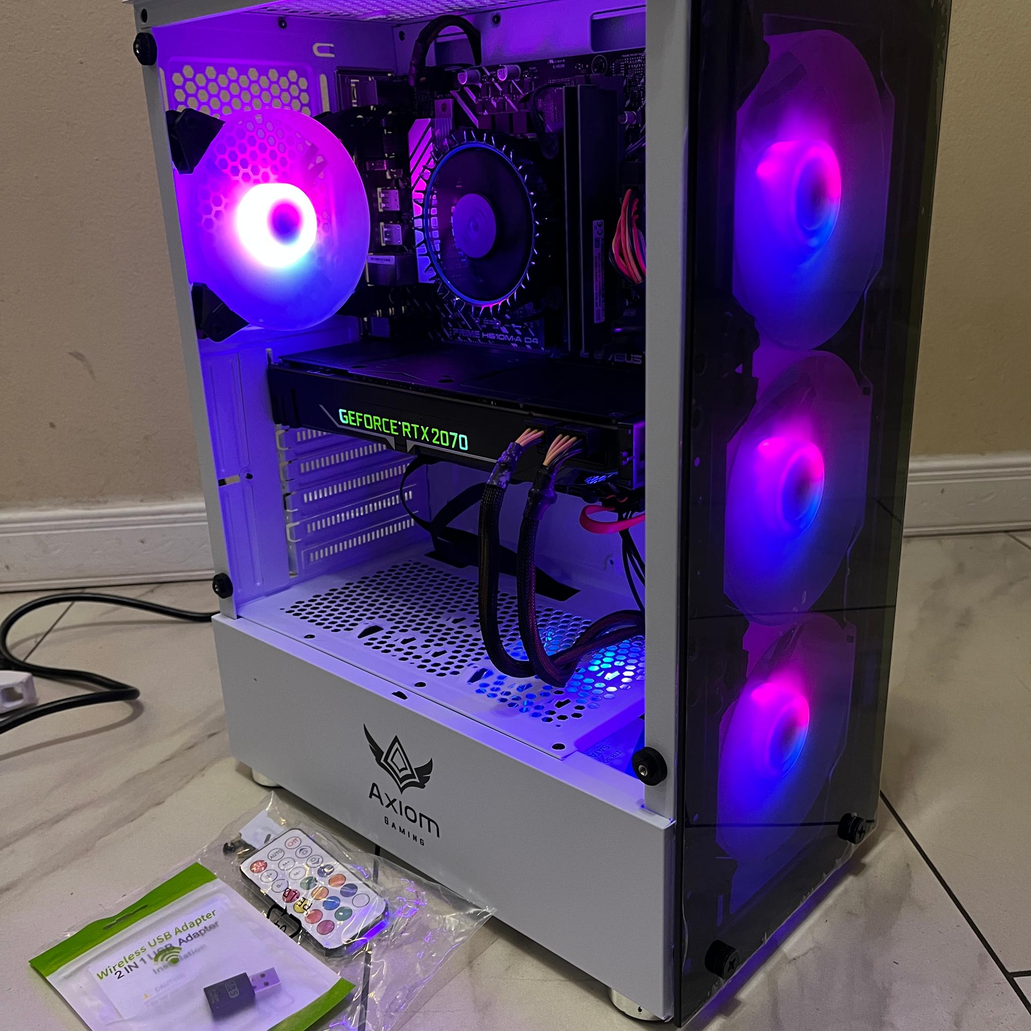 Intel i3-12100, RTX 2070, 16GB RAM, 1TB SSD, High FPS Gaming PC w/ Wi-Fi + Bluetooth & RGB Remote