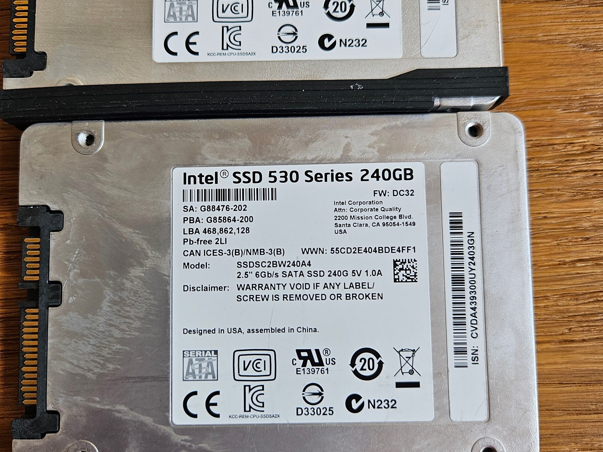 Intel SSD 530 Series 240GB 180GB 335 Series 180GB KIngfast LOT OF 4 SSDS