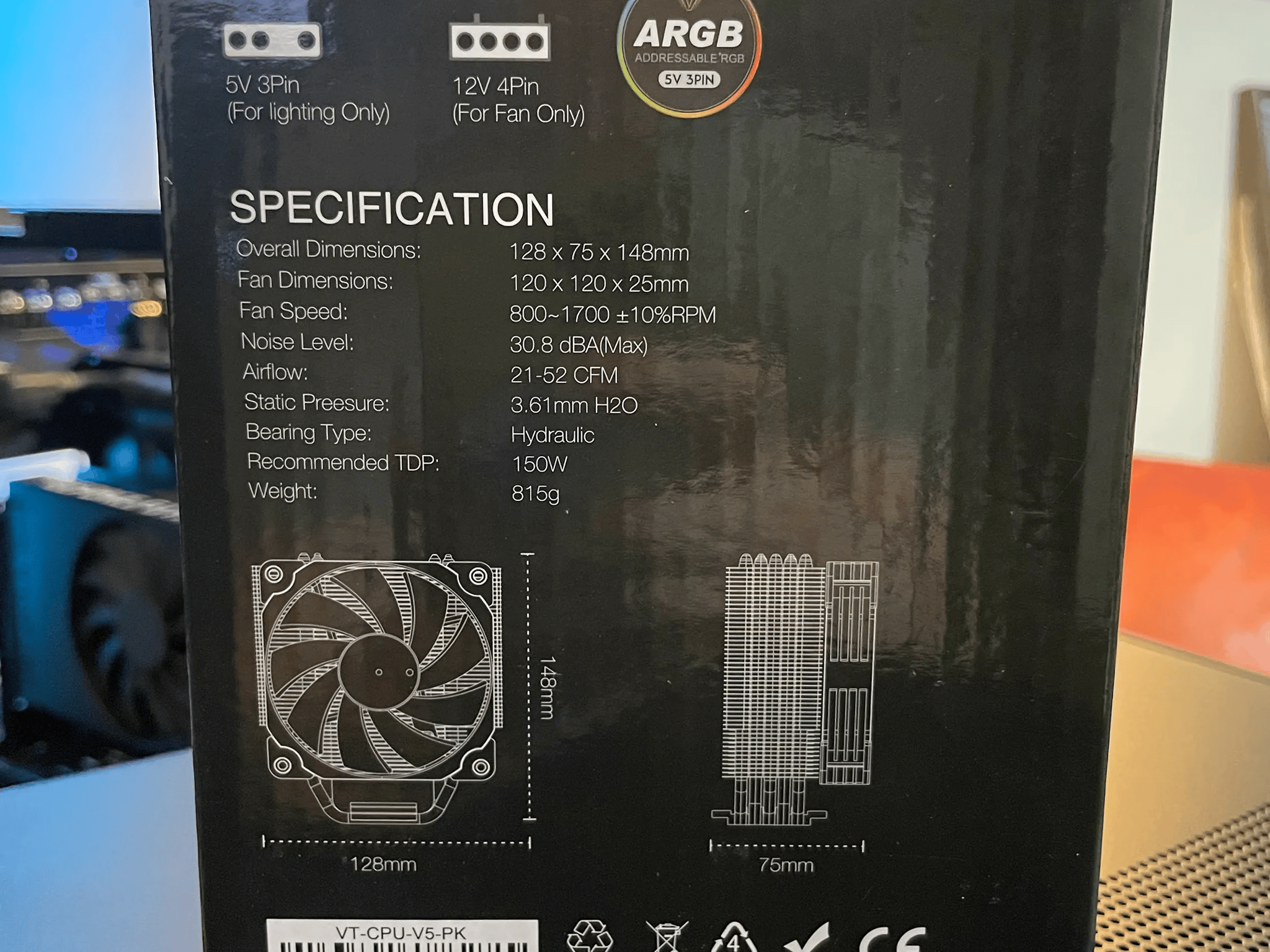 Vetroo V5 Pink CPU Cooler