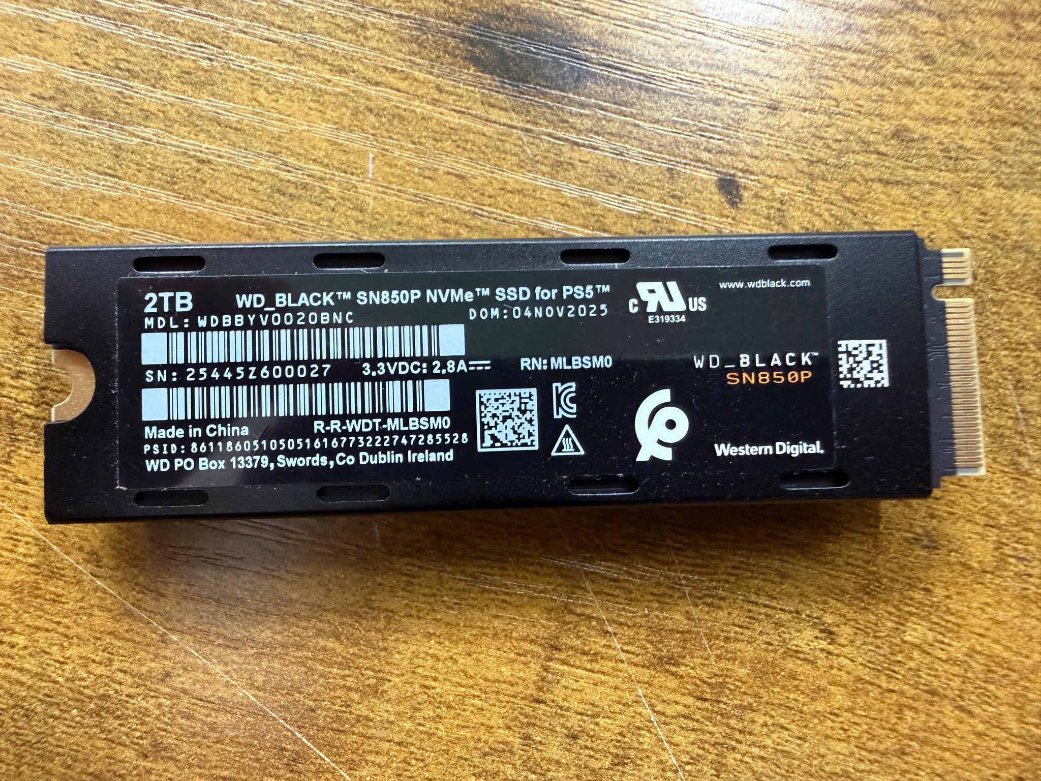 WD_Black 2TB SN850P (X) Gen4x4 NVMe SSD w/ Heatsink