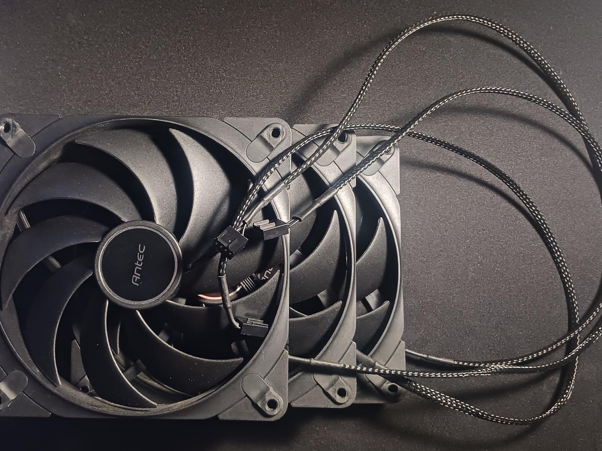 3-Pack Antec Tranquil TQ140 140mm PWM Case Fans 1500RPM 4-Pin Black
