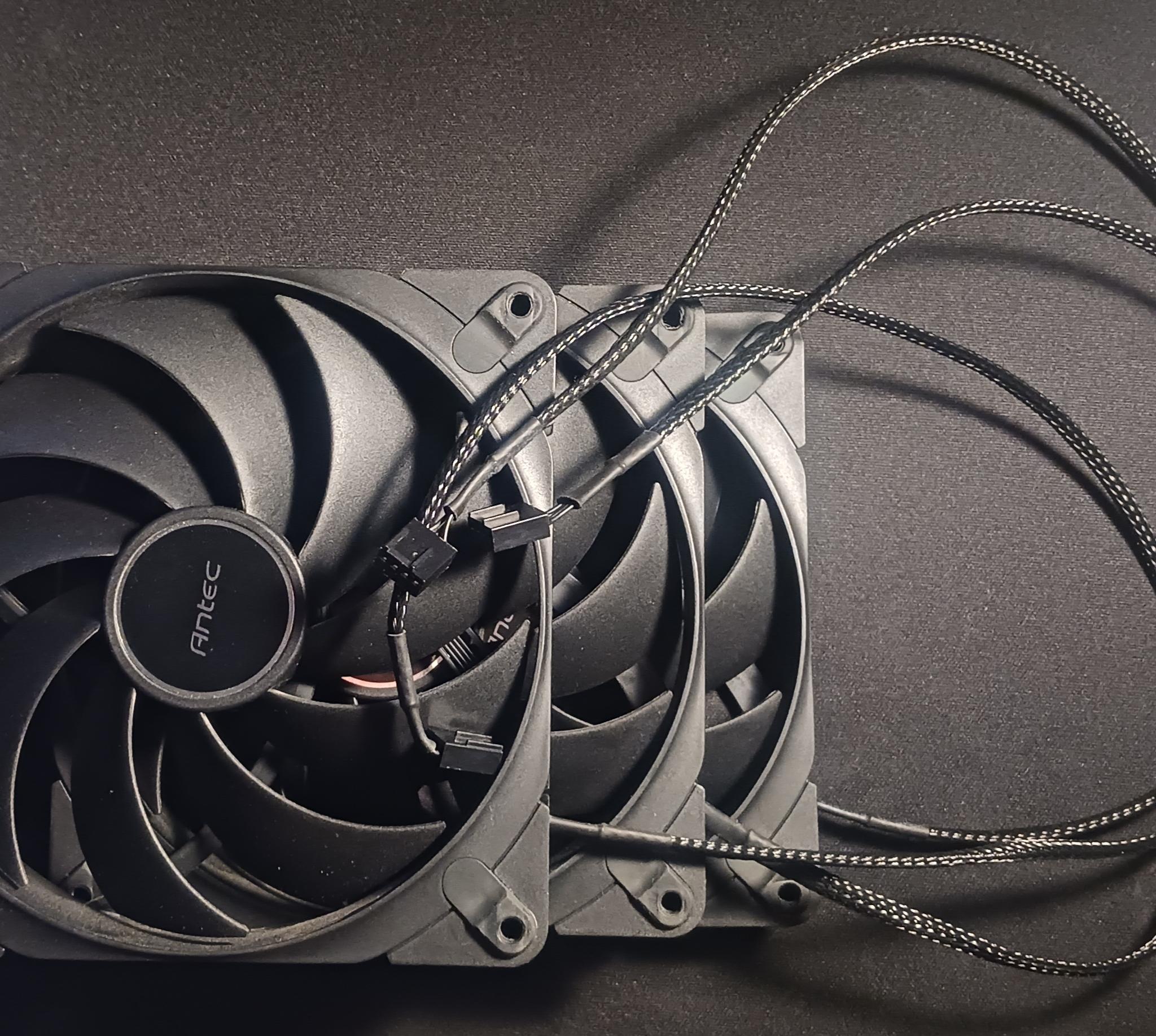 3-Pack Antec Tranquil TQ140 140mm PWM Case Fans 1500RPM 4-Pin Black