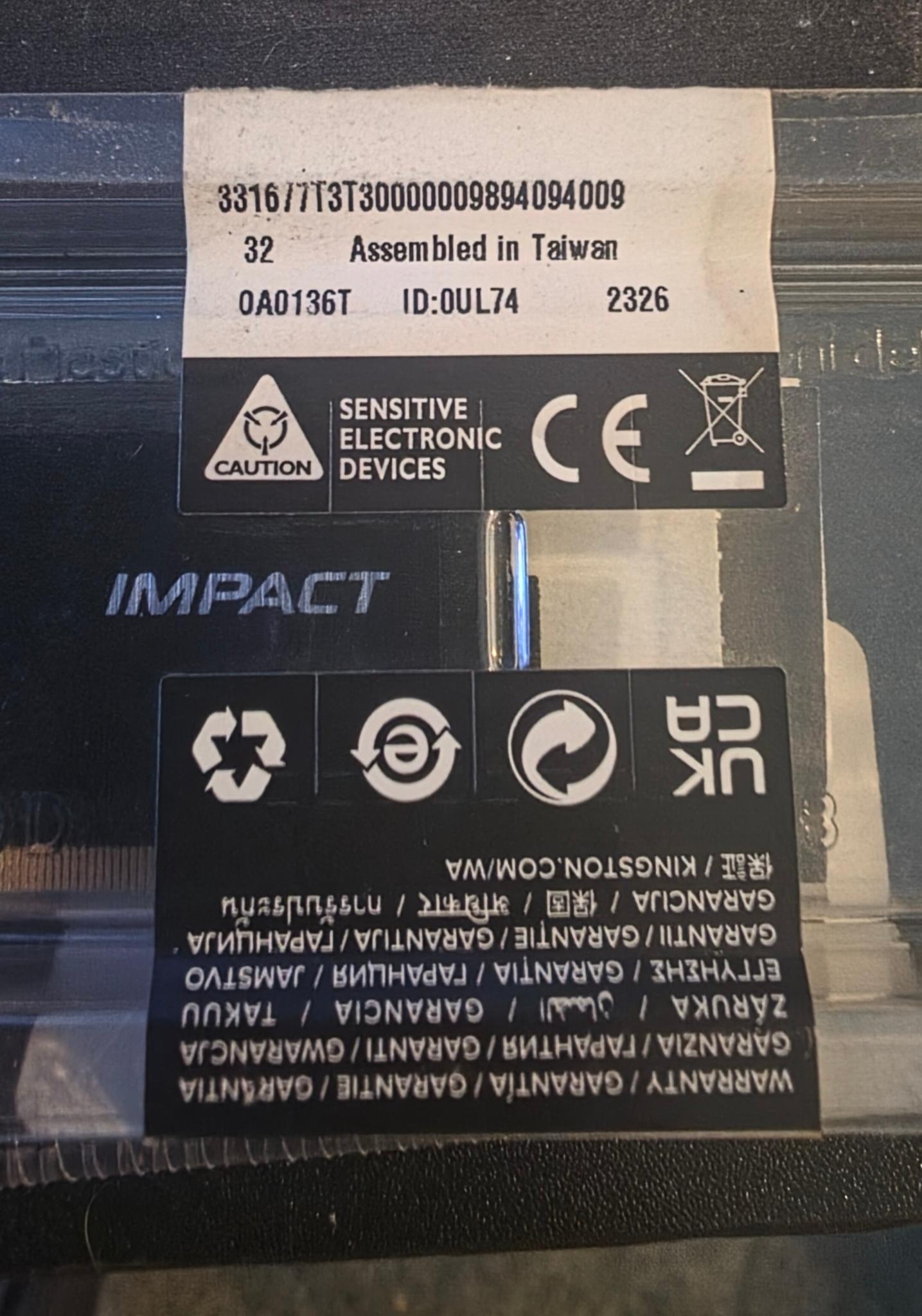 Brand new Kingston fury impact never used.