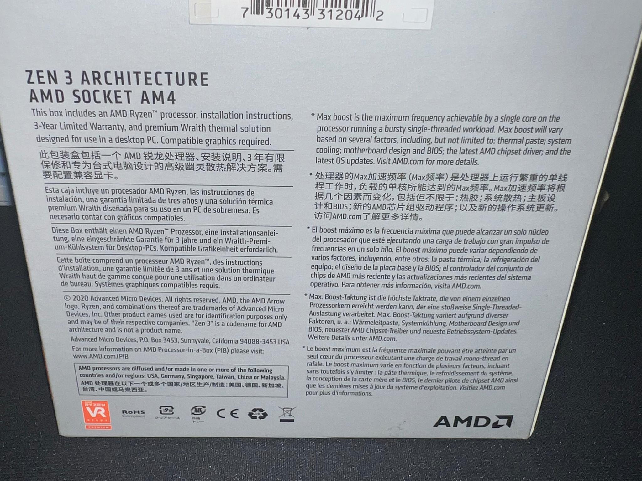 AMD Ryzen 5 5600X 6-core and 12-wire unlocked desktop processor Wraith Stealth Cooler (No paste)