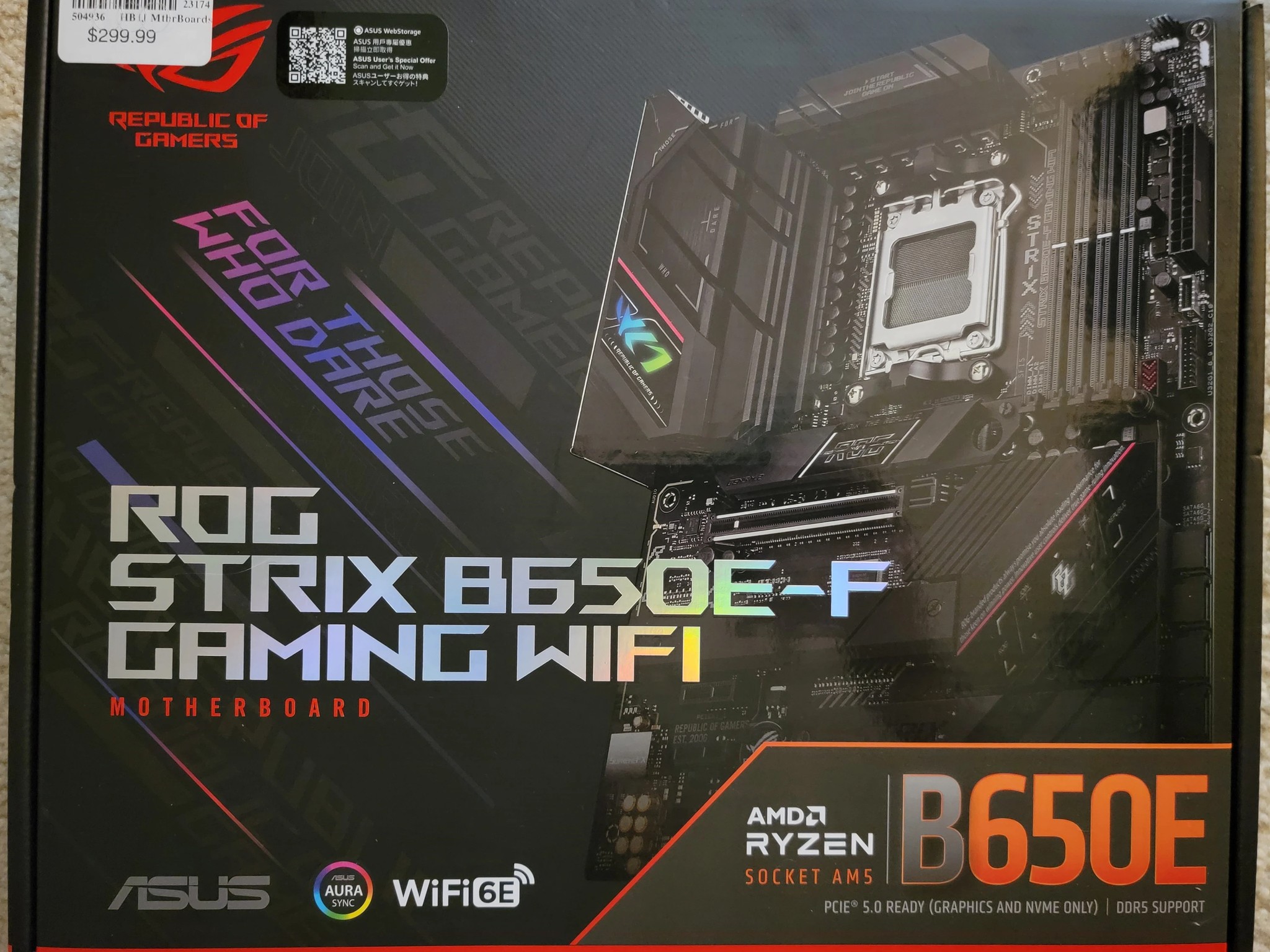 Asus ROG STRIX B650E-F GAMING WIFI AM5 DDR5 ATX Motherboard Brand New