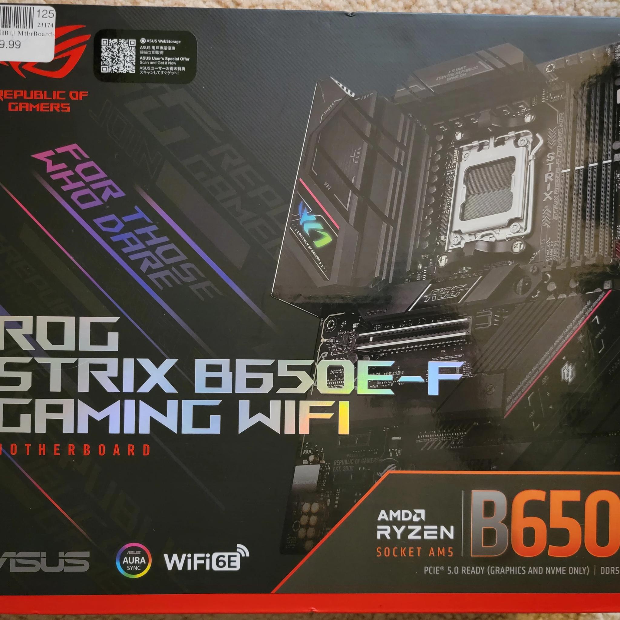 Asus ROG STRIX B650E-F GAMING WIFI AM5 DDR5 ATX Motherboard Brand New