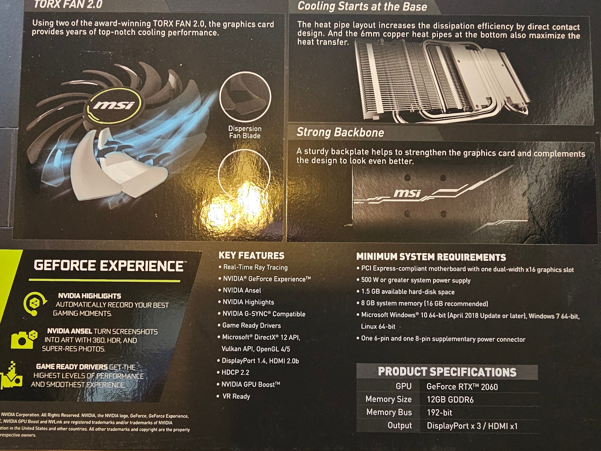 MSI GeForce RTX 2060 VENTUS GP 12G OC