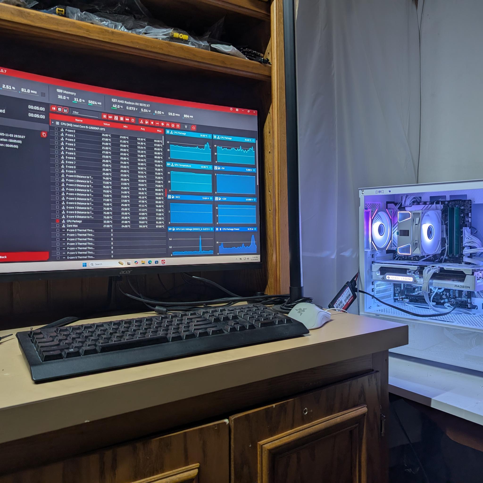 9070XT 16GB | I5 12600KF | 16GB DDR5 | 1TB NVME | 1000W PSU |ALL WHITE