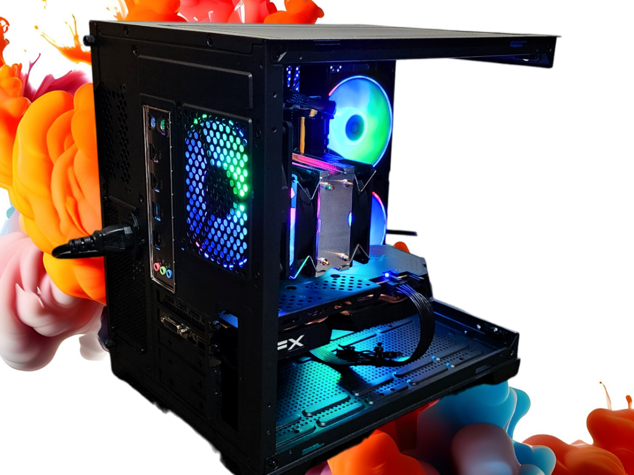 💡Luminance 🌜: RX 580 8GB | Xeon E5 2650 V4 | 16GB DDR4 RAM | 512GB SSD | 5 RGB Fans | Black RGB PC