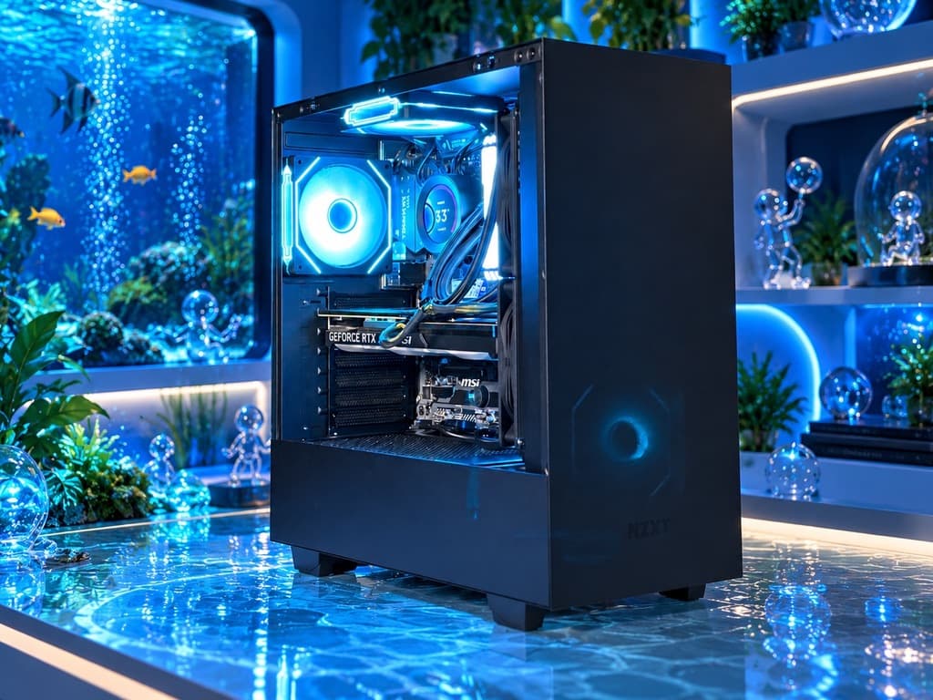 🌊🌐 AQUA CORE Gaming PC | RTX 4070 | Ryzen 7 5800X | 24GB DDR4 | 500GB NVME + 1TB HDD