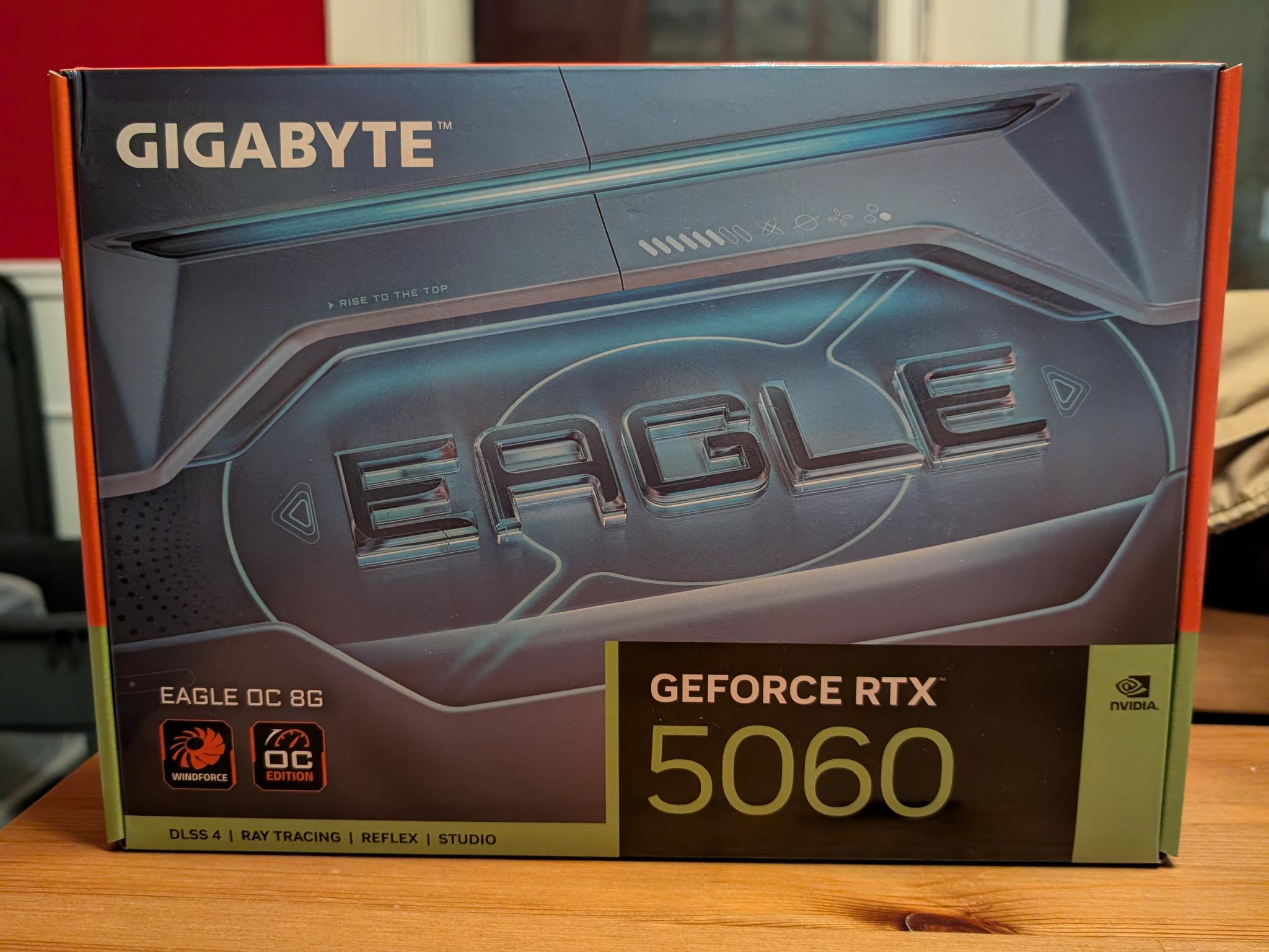 NEW GIGABYTE Eagle GeForce RTX 5060 8GB OC GDDR7 PCI Express 5.0 Graphics Card GV-N5060EAGLE OC-8GD