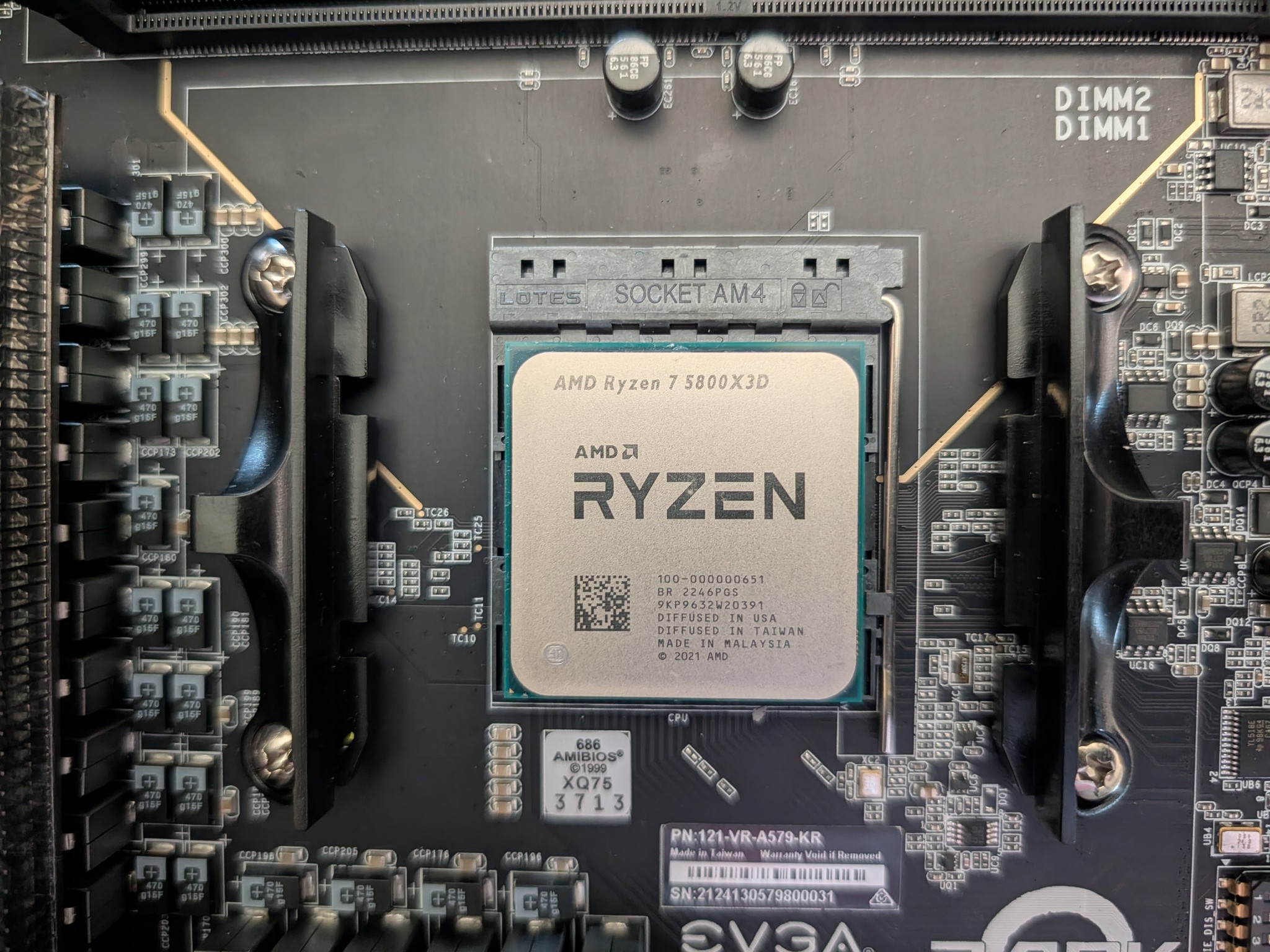 COMBO: EVGA X570 Dark MoBo w/AMD Ryzen 5800X3D CPU