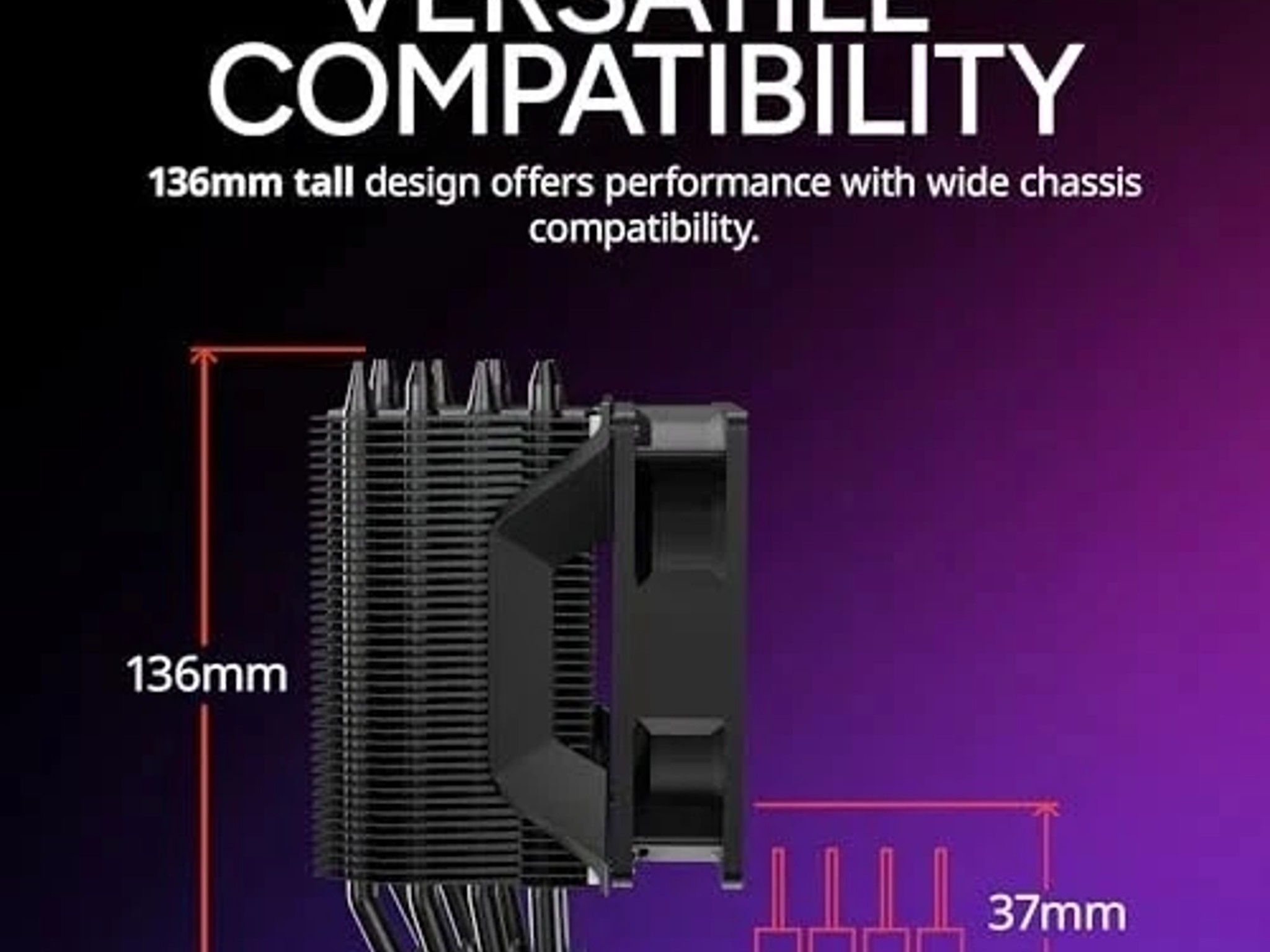 NEW Cooler Master Hyper 411 Nano CPU Air Cooler – 92mm PWM Fan – 4 Heat Pipes