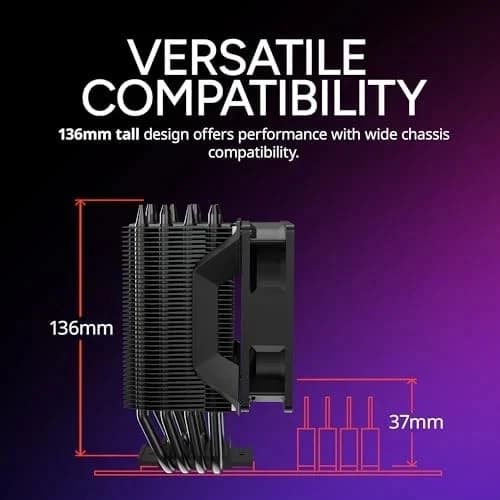 NEW Cooler Master Hyper 411 Nano CPU Air Cooler – 92mm PWM Fan – 4 Heat Pipes