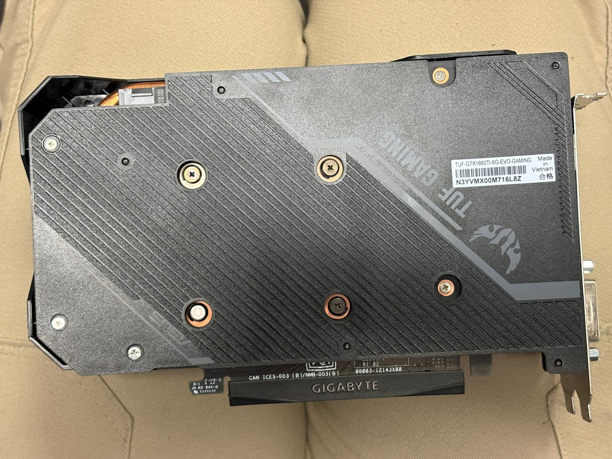 USED IN GOOD CONDITION W/ TEST REPORT - ASUS TUF Gaming GeForce GTX 1660 Ti 6G EVO - (Refurbished)