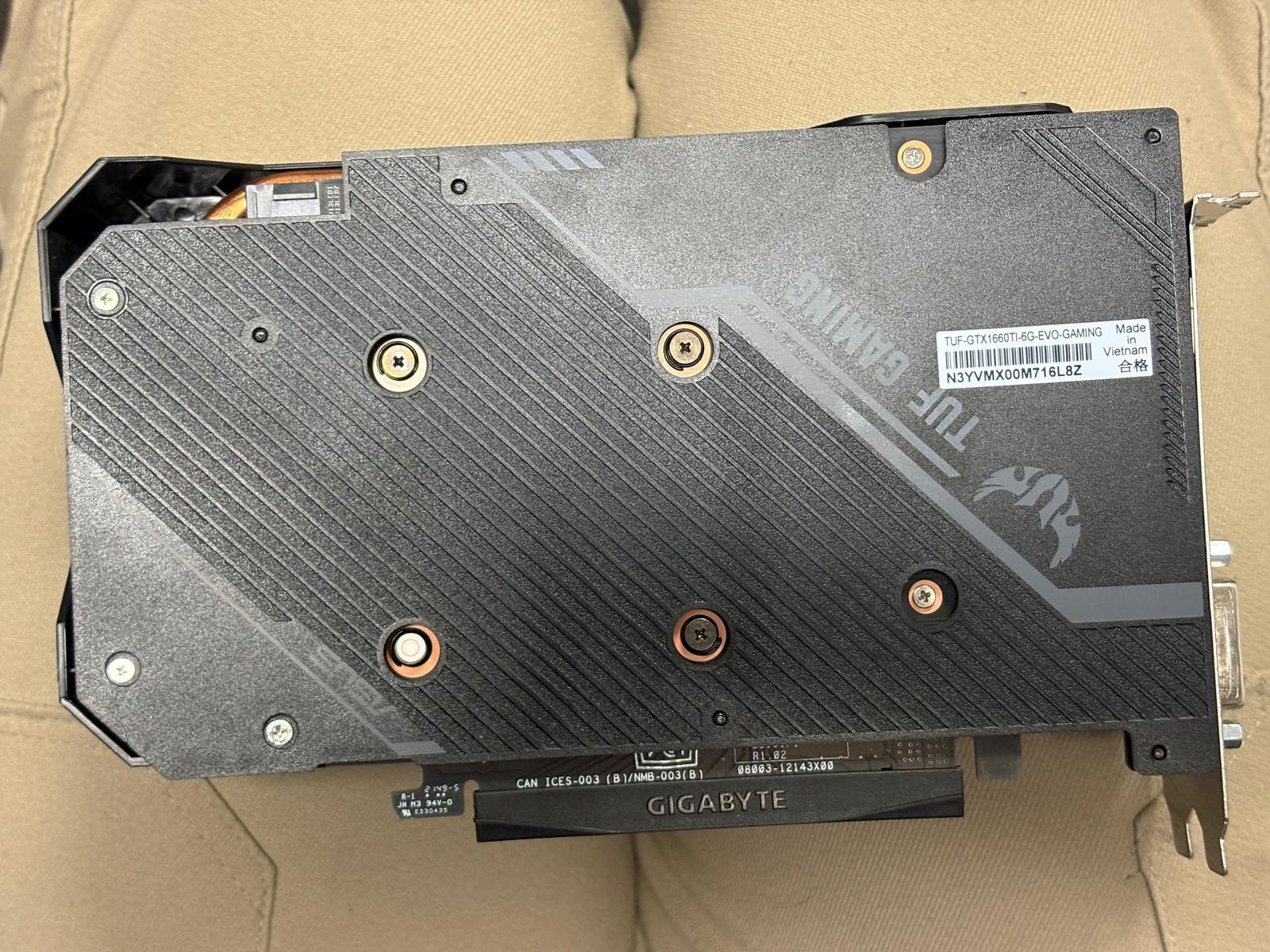USED IN GOOD CONDITION W/ TEST REPORT - ASUS TUF Gaming GeForce GTX 1660 Ti 6G EVO - (Refurbished)