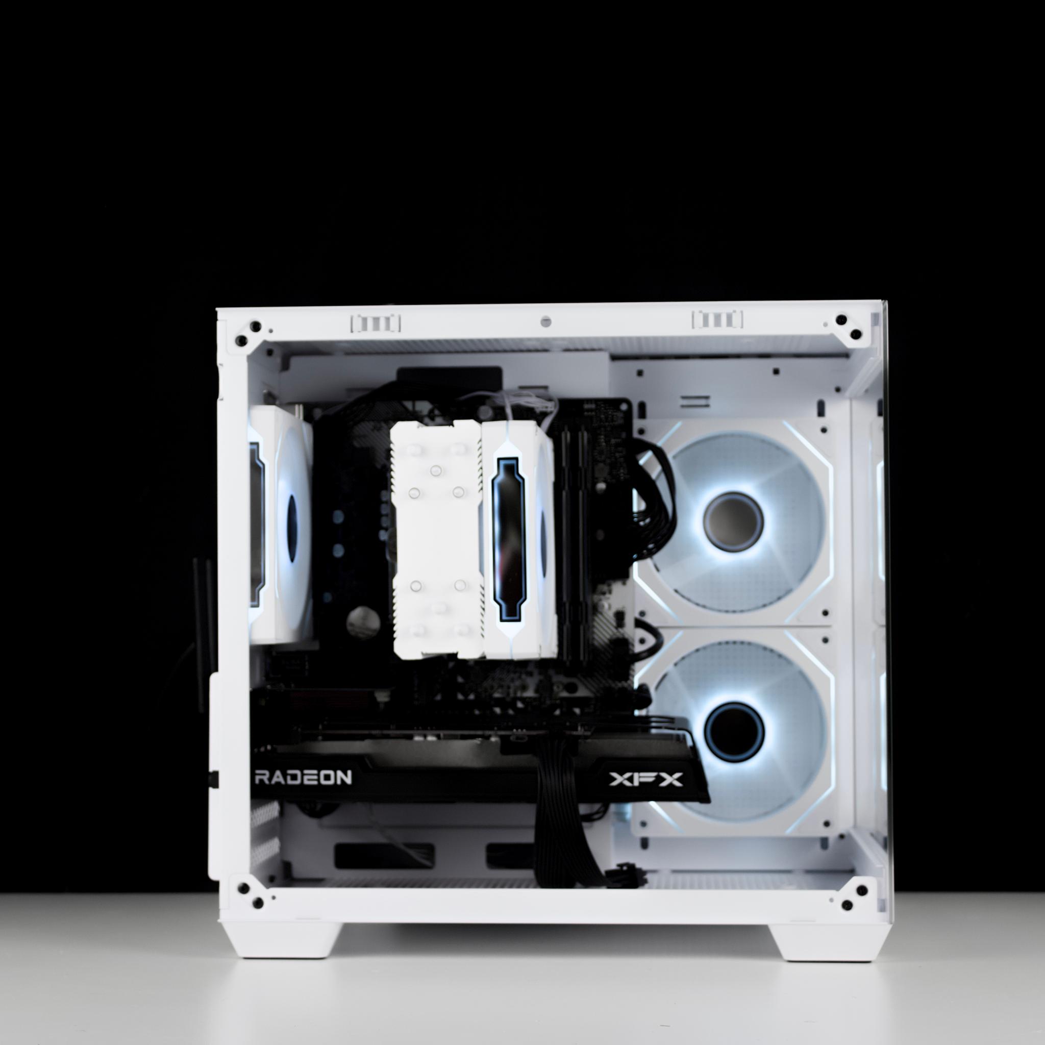 🧊❄️🧊 White Gaming PC – RX 6600, Ryzen 5 3600, 16GB RAM, 512GB SSD - WiFi, BlueTooth