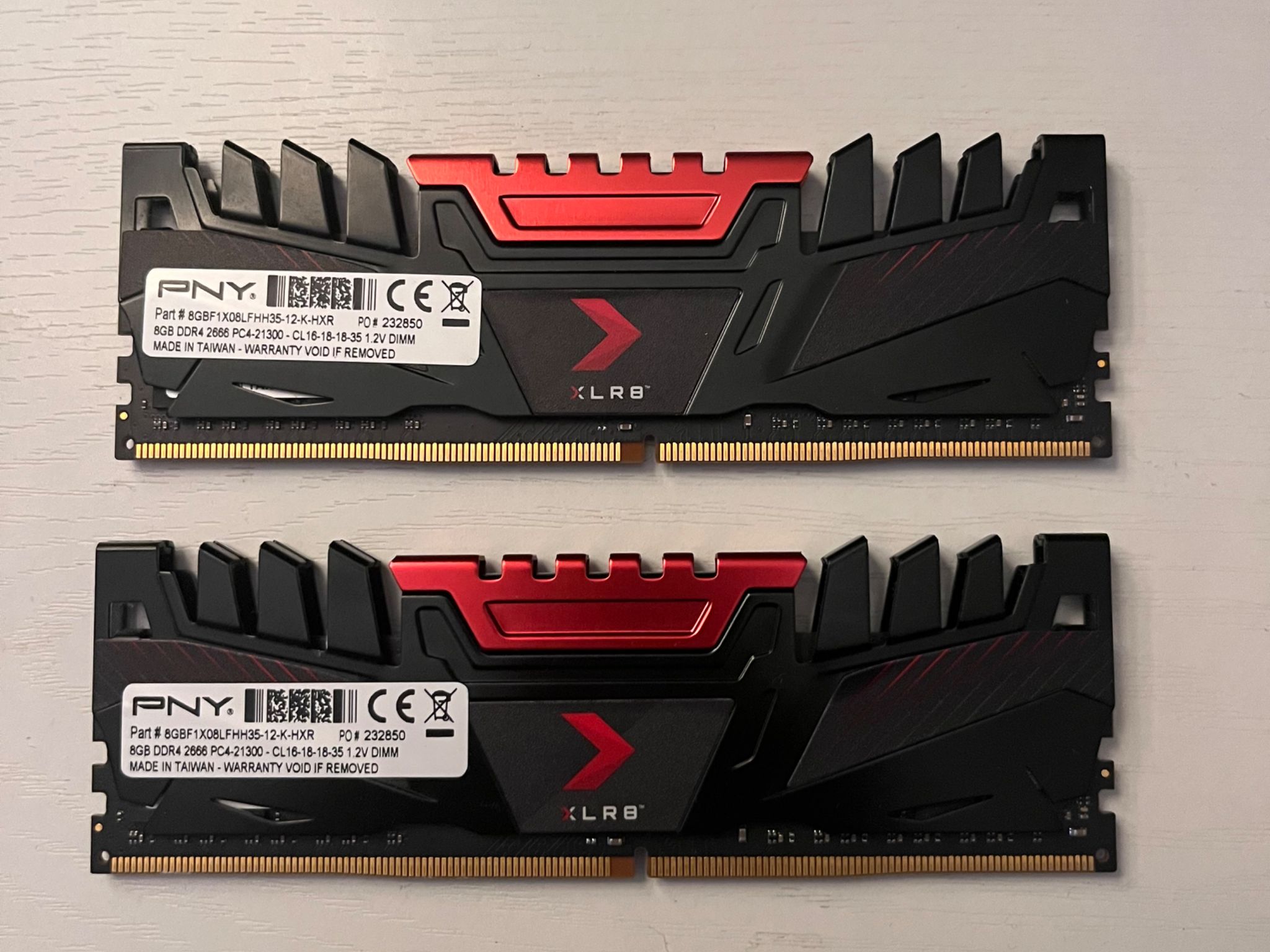 16GB PNY 2666 MHZ RAM (2x8gb dual channel)