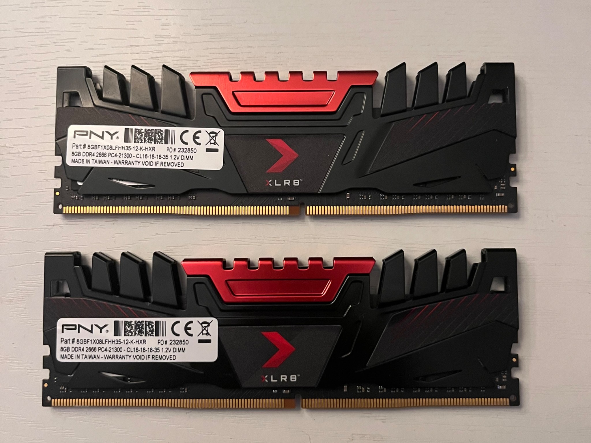 16GB PNY 2666 MHZ RAM (2x8gb dual channel)