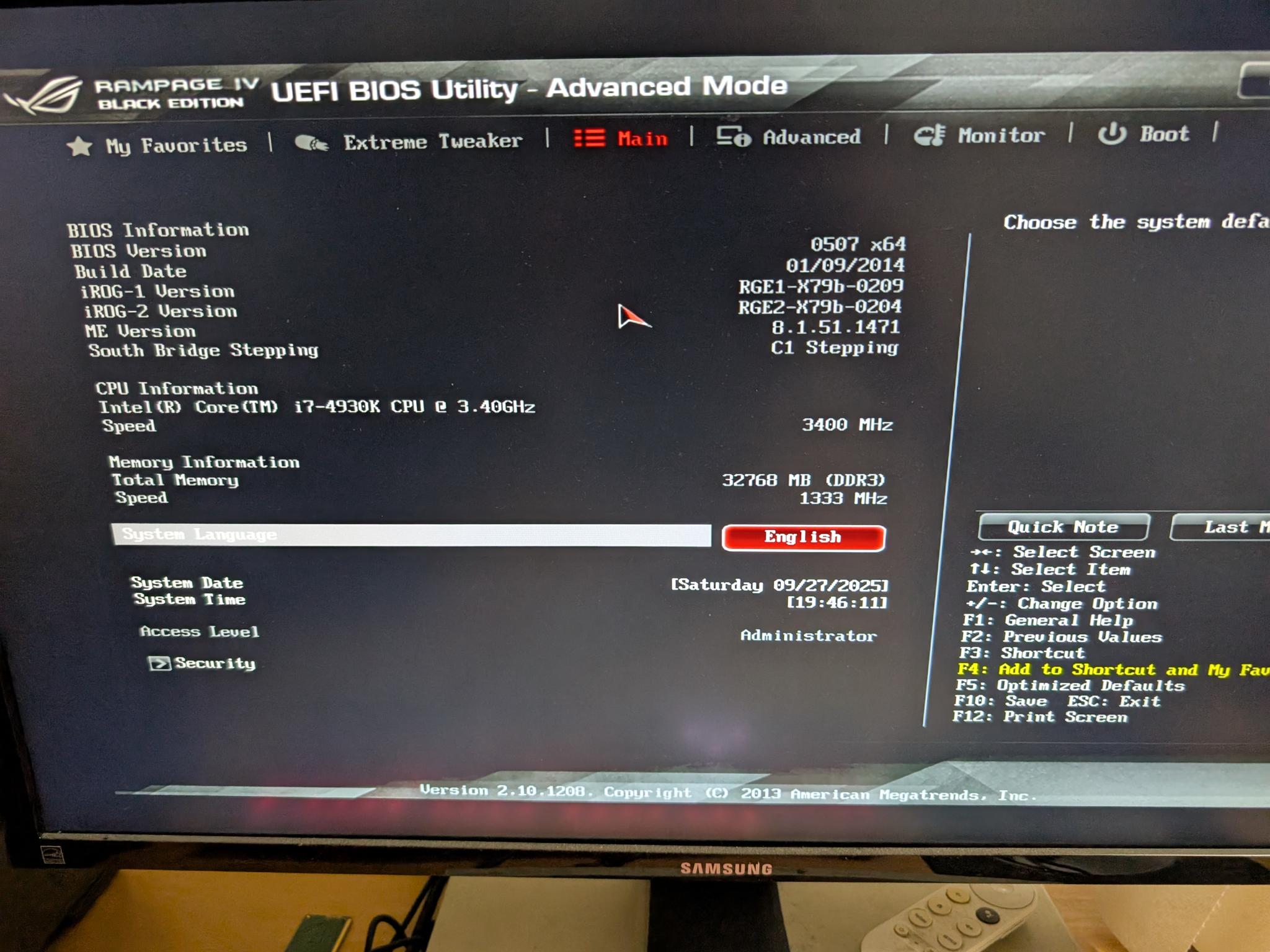 Asus X79 / Intel 4930K / 32GB DDR3 2133mhz / Nvidia 8400 GS 512MB