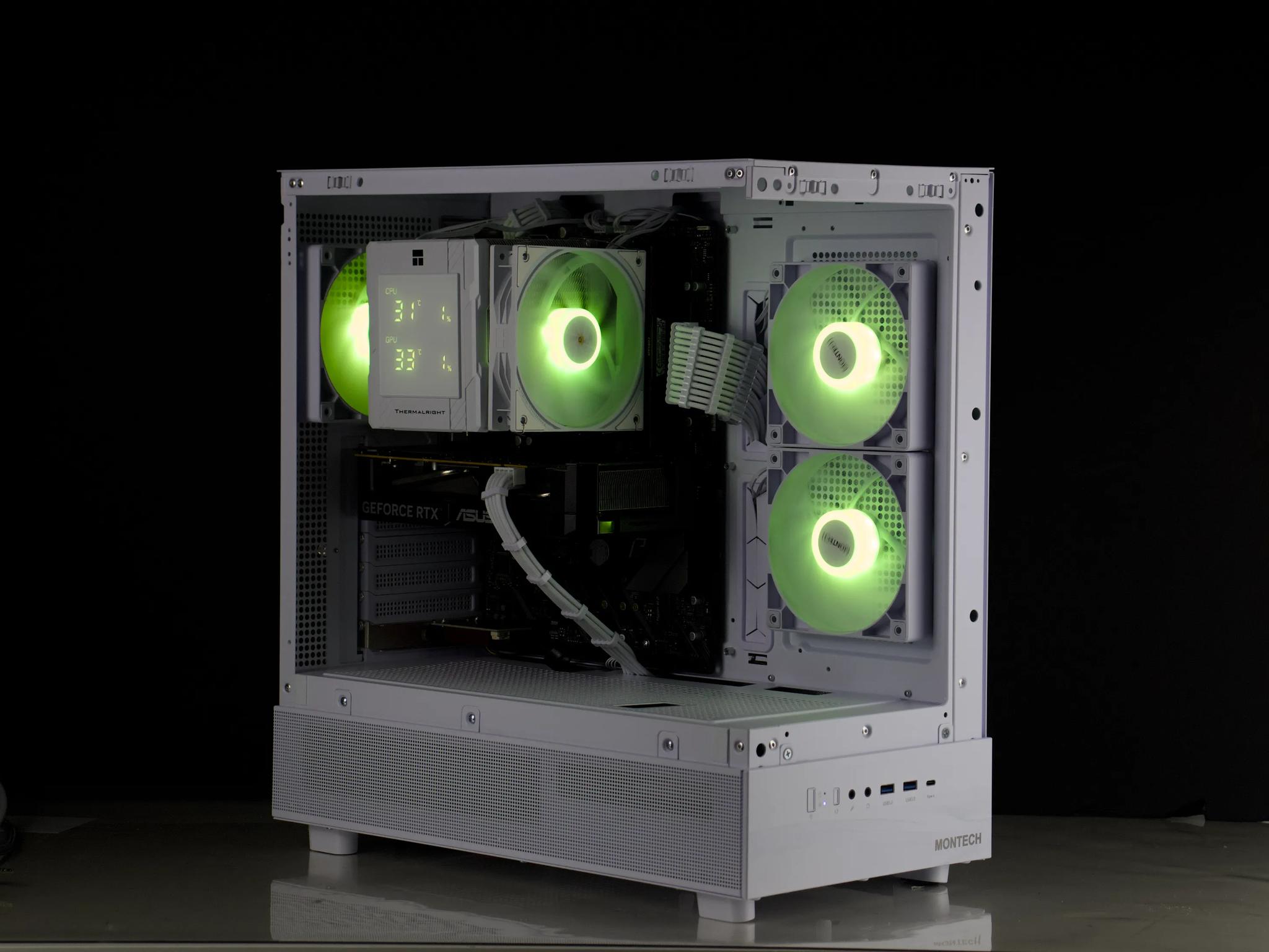 🤍💎White Gaming PC – RTX 5060, Ryzen 5 5600X, 32GB RAM, 1TB SSD - RGB, WiFi, LED Screen🤍💎