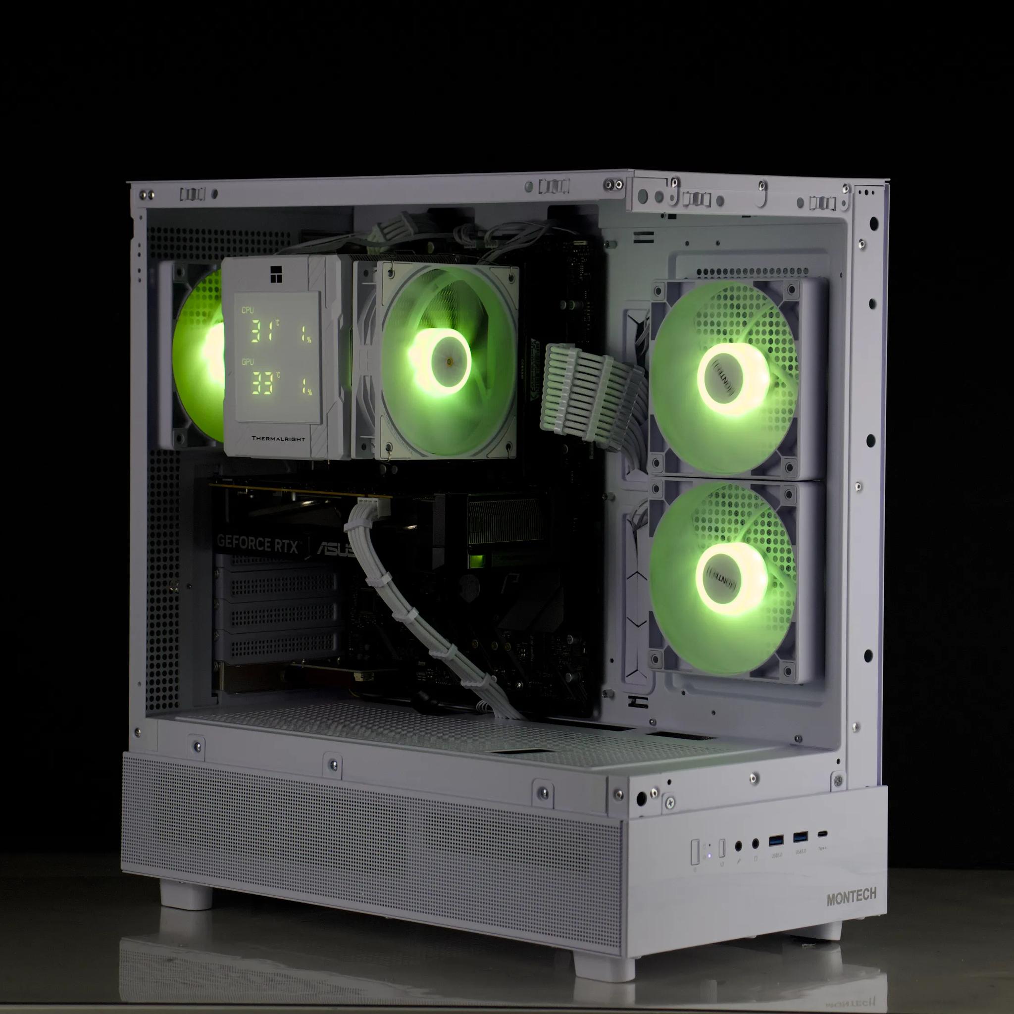 🤍💎White Gaming PC – RTX 5060, Ryzen 5 5600X, 32GB RAM, 1TB SSD - RGB, WiFi, LED Screen🤍💎