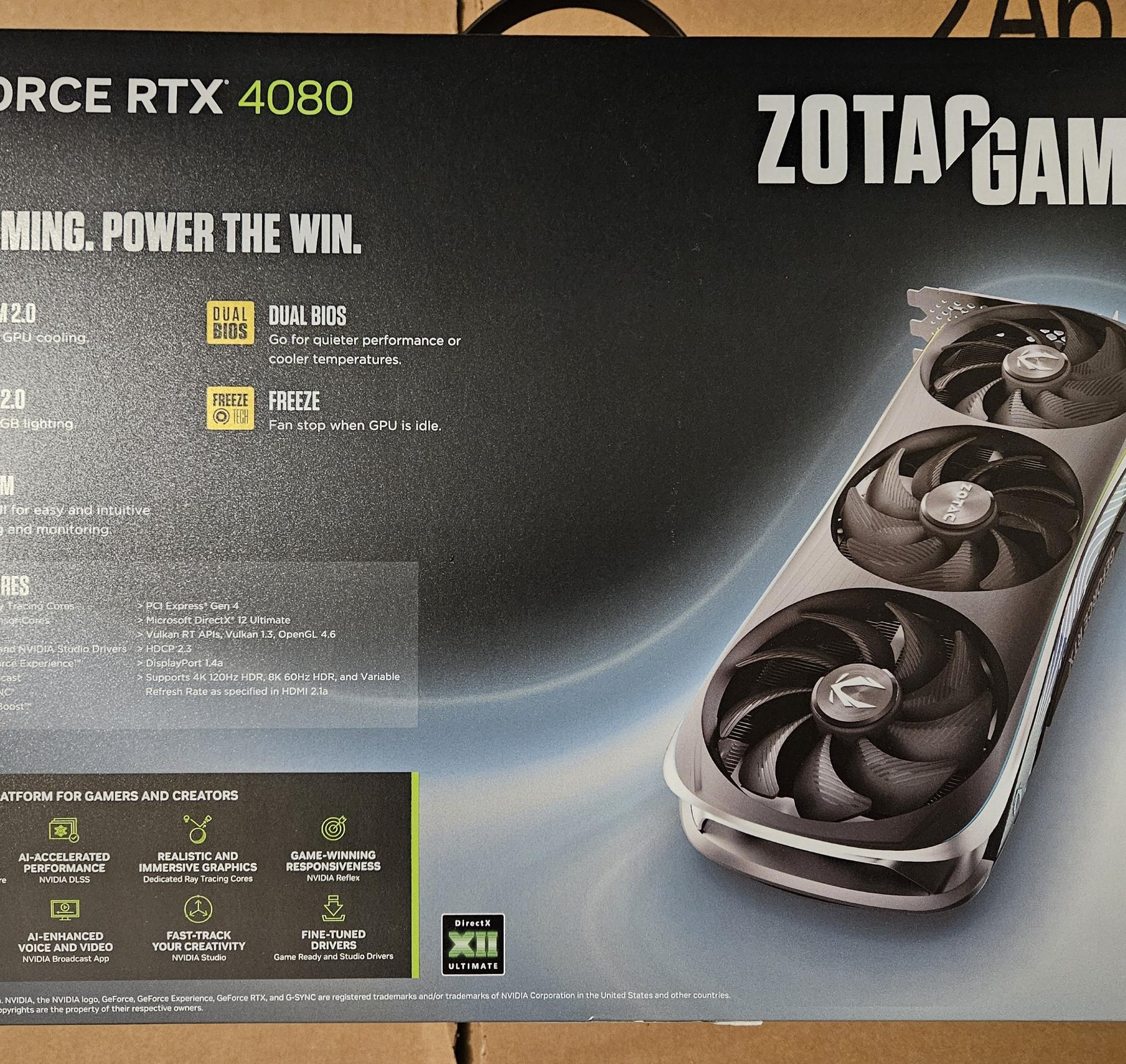 ZOTAC GAMING GeForce RTX 4080 16GB AMP Extreme AIRO - Used - In good condition