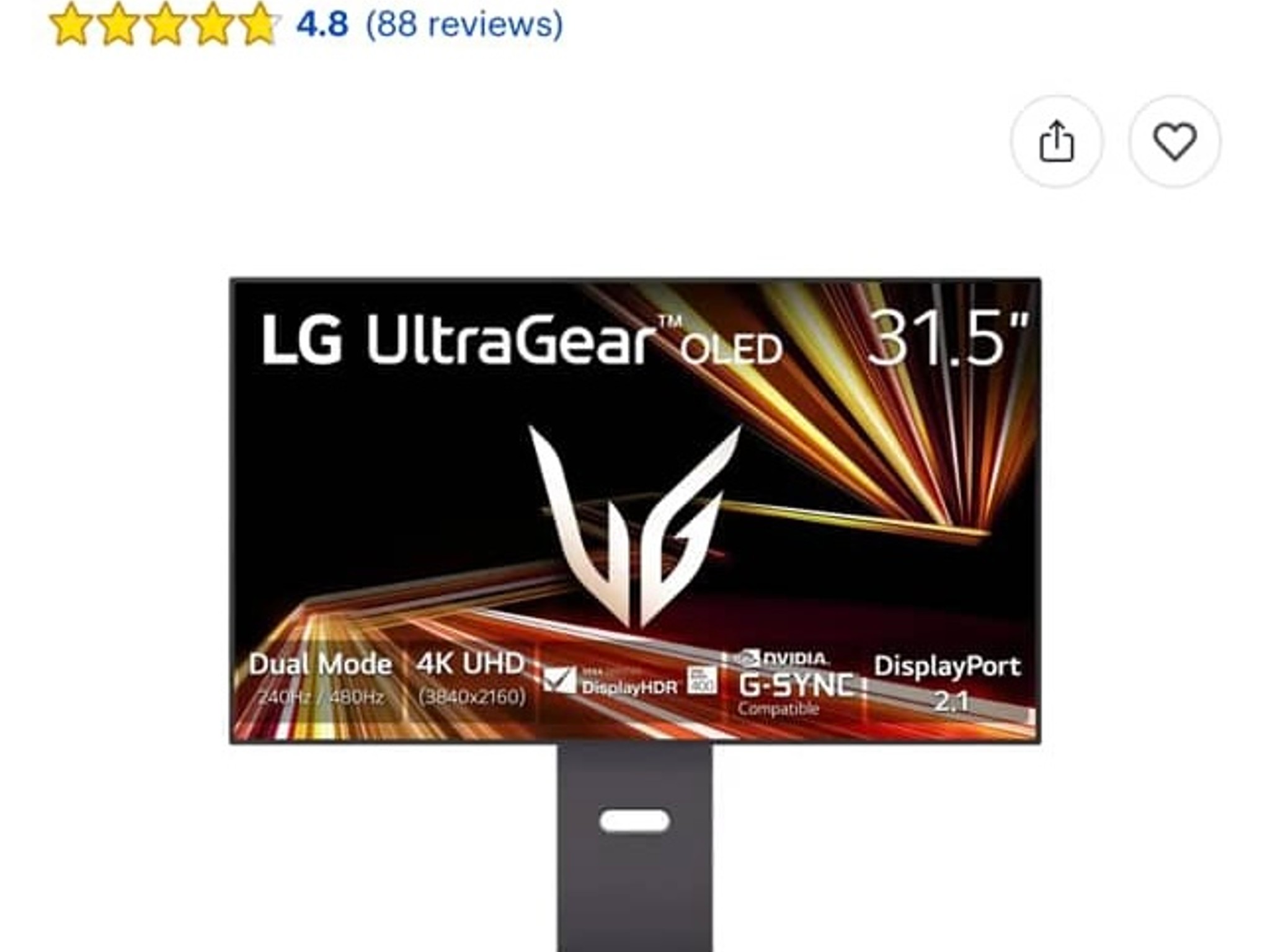 🖥️ 32" 4K OLED | LG 240Hz (FHD 480Hz) 0.03ms Response